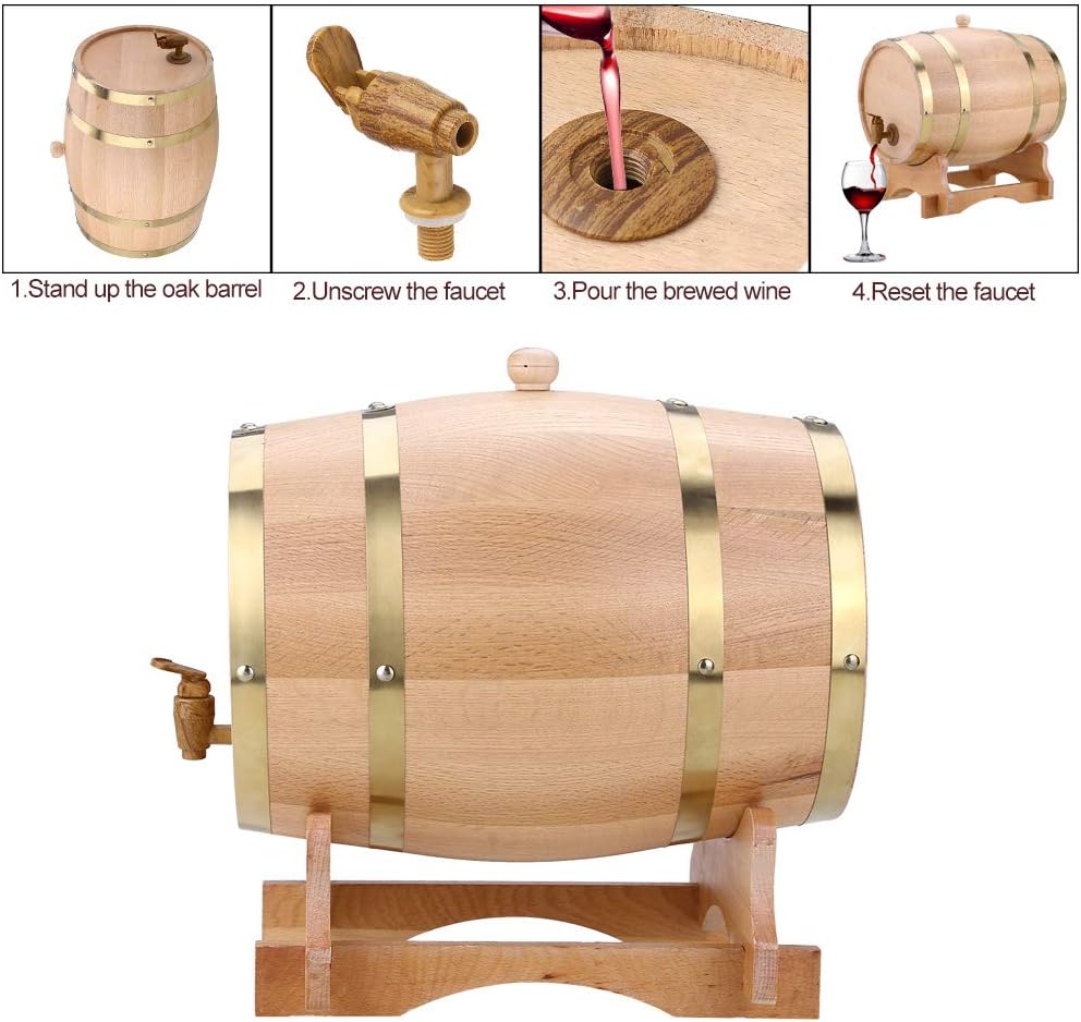 lyrlody Botte di Vino in Legno Rovere - immagine 4