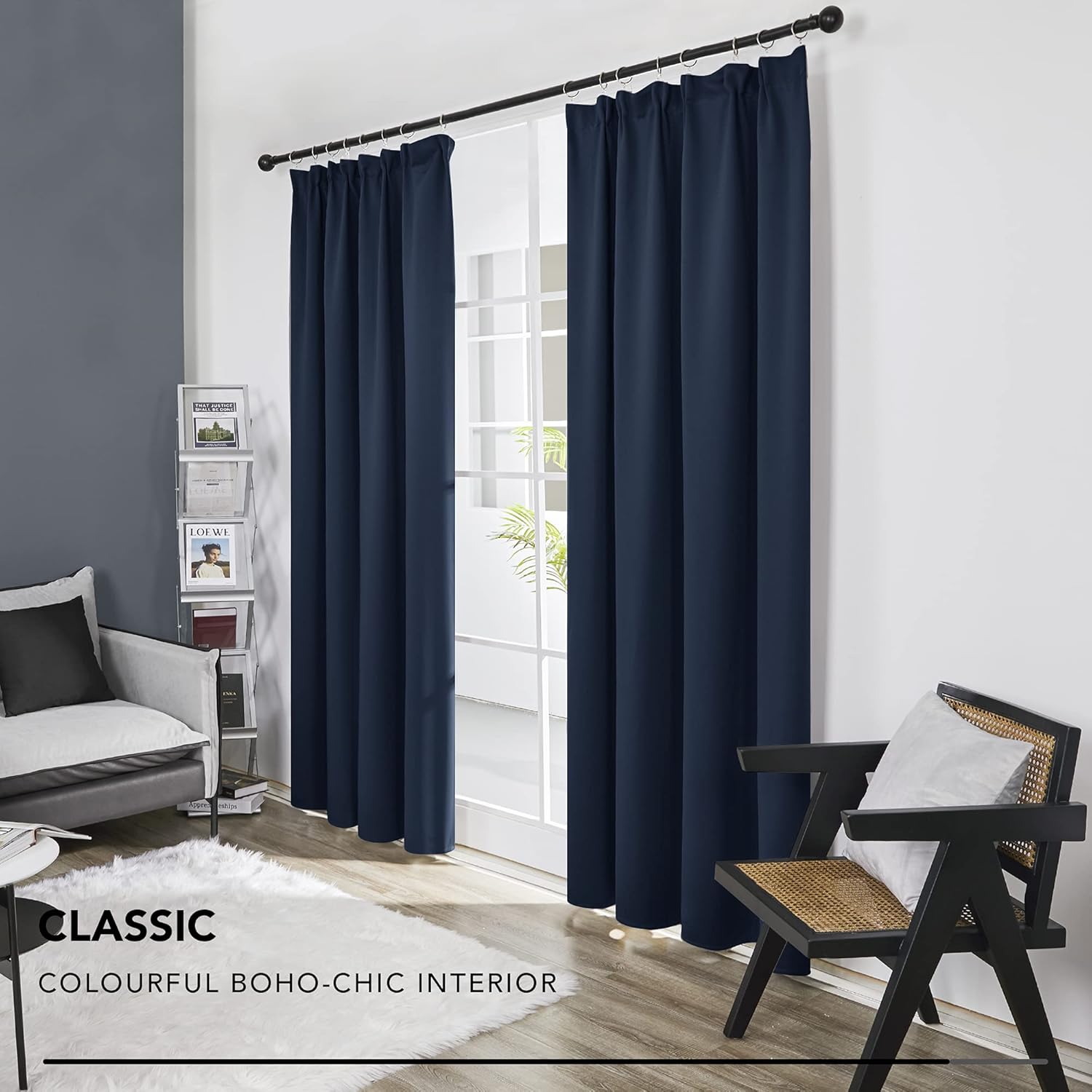 Deconovo Tende Oscuranti Camera da Letto 140x290 CM, Blu Navy - immagine 5
