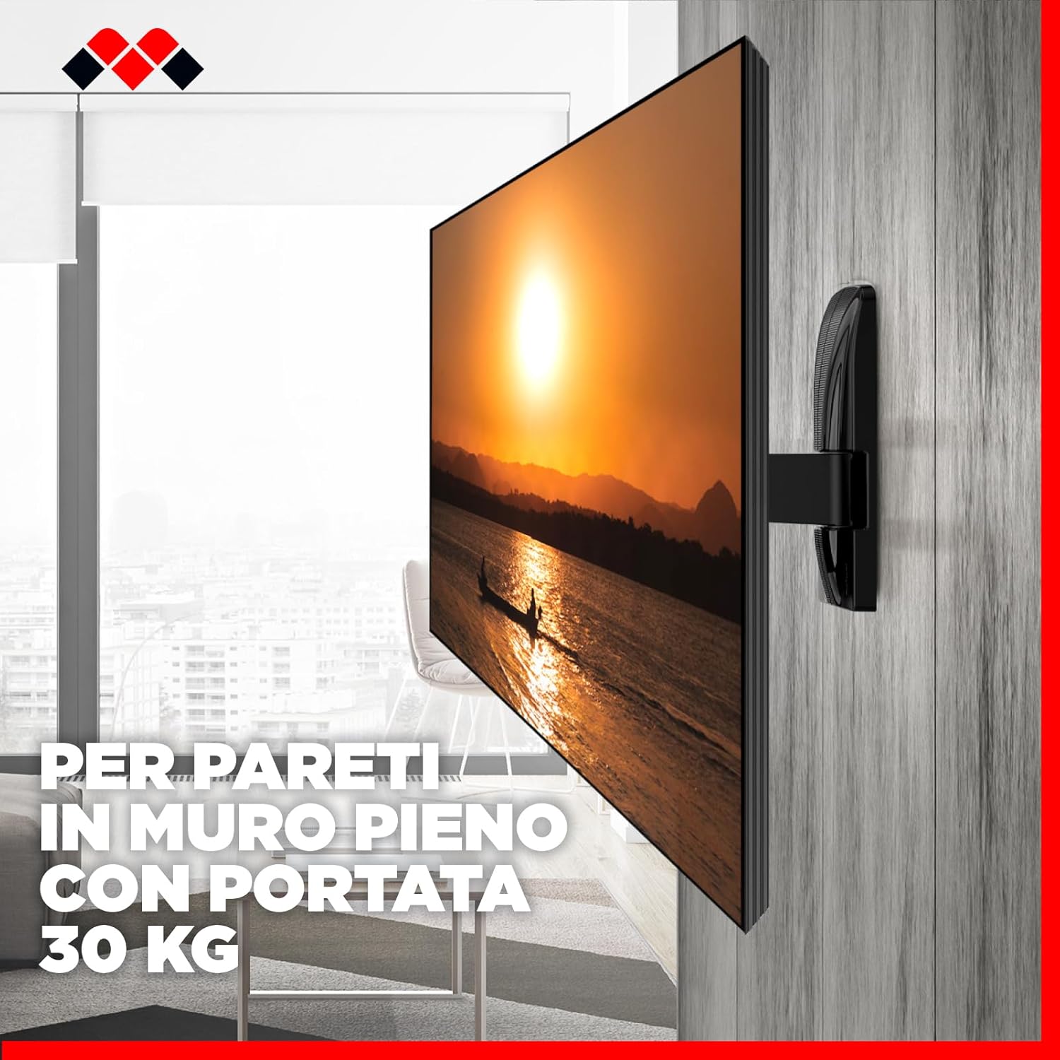 Meliconi Space System Turn 200 - Supporto TV Parete 26"-45", Nero - immagine 4