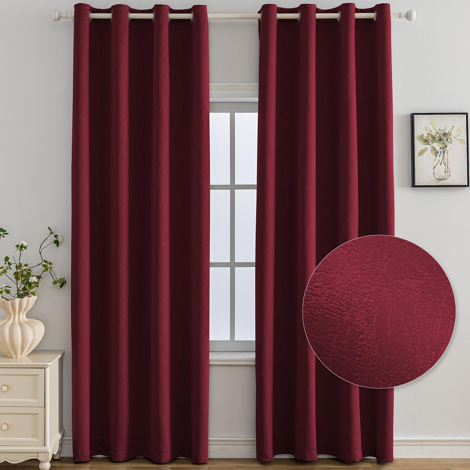 Ystyle Tende Oscuranti 2 Pezzi 140x300 CM, Bordeaux