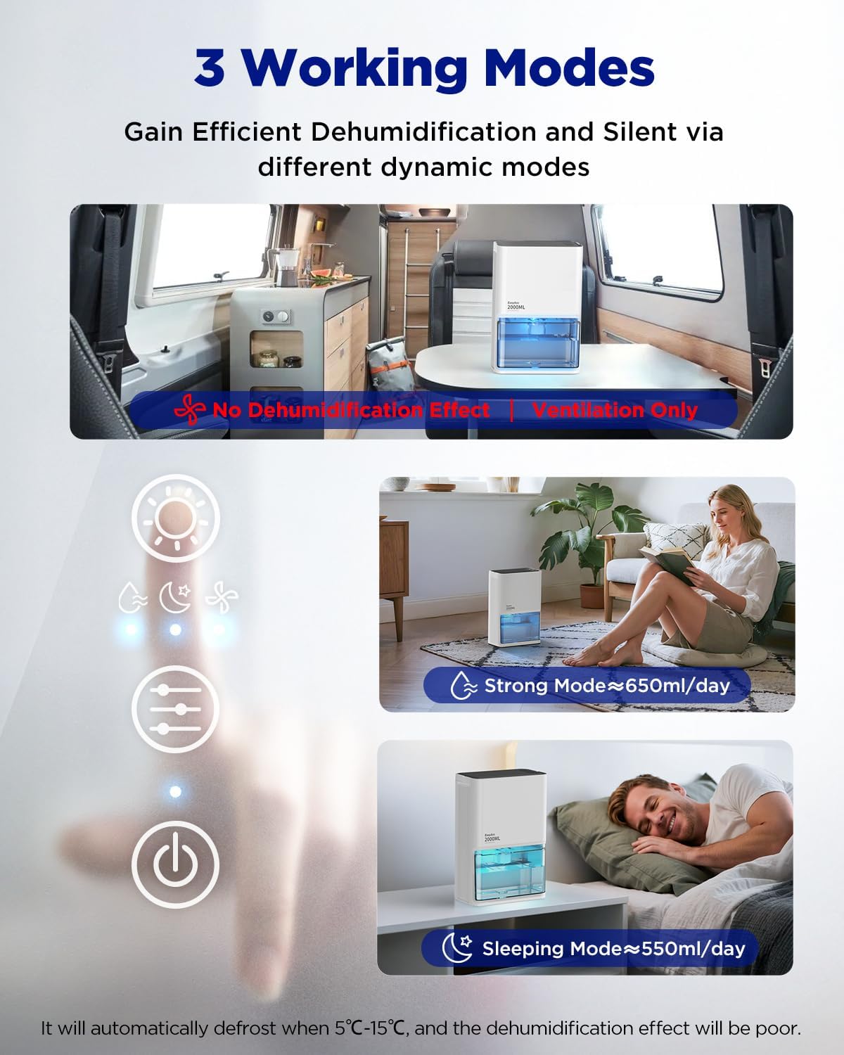 Easyacc® Deumidificatore Casa Elettrico 2000ml - immagine 4