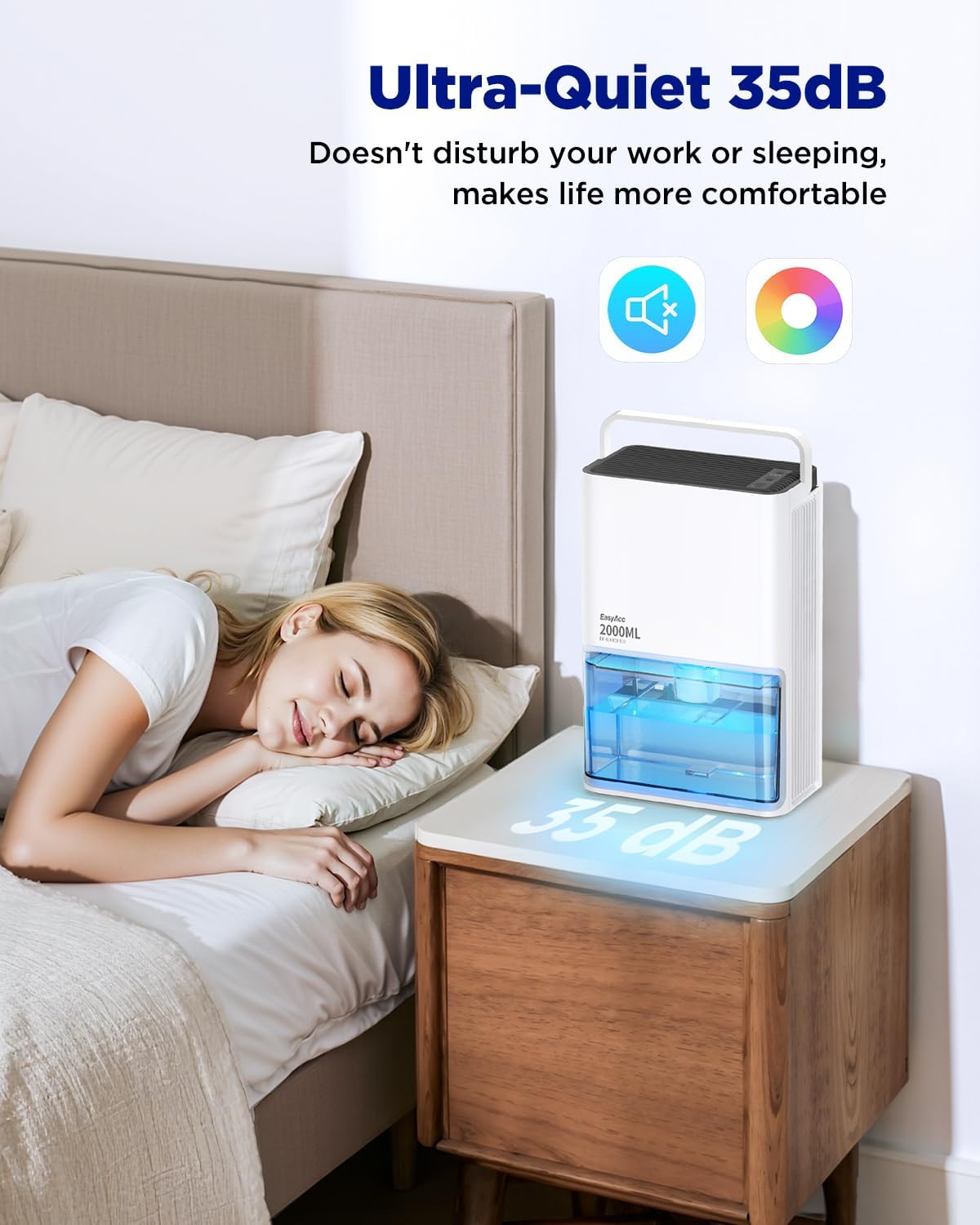 Easyacc® Deumidificatore Casa Elettrico 2000ml - immagine 5