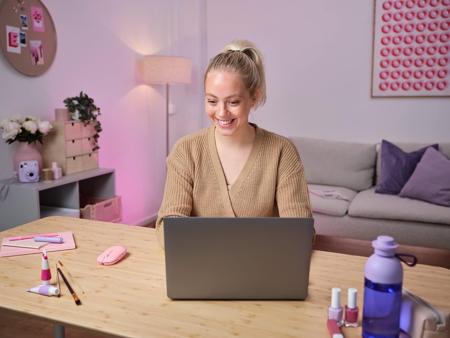 Trust Puck Mouse Wireless Ricaricabile, Rosa - immagine 6