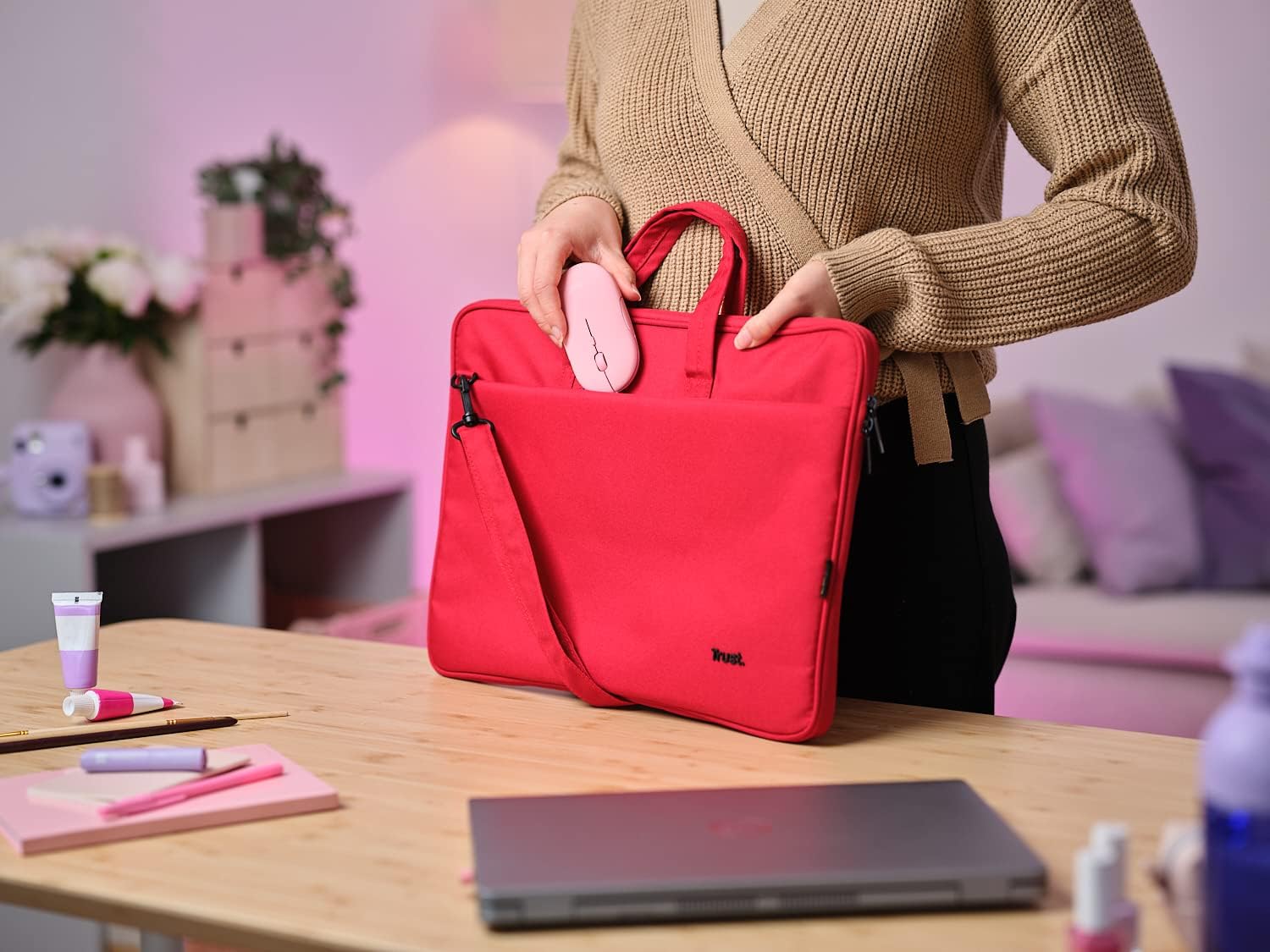 Trust Puck Mouse Wireless Ricaricabile, Rosa - immagine 8