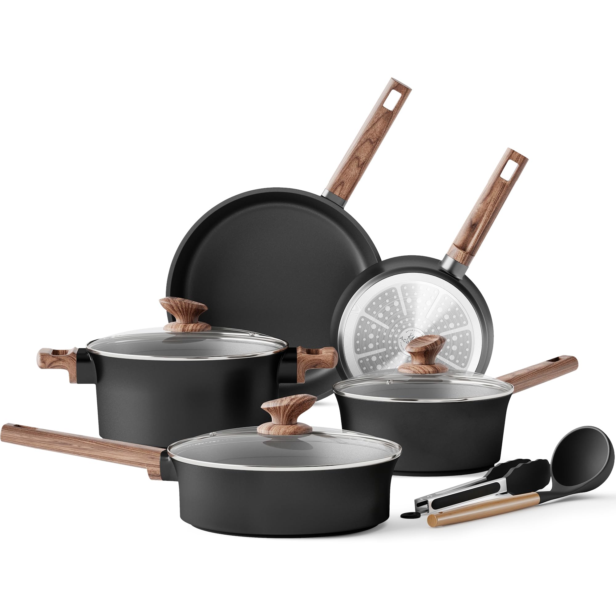 Kitchen Academy - Set Pentole e Padelle Induzione 17 pezzi, Nero