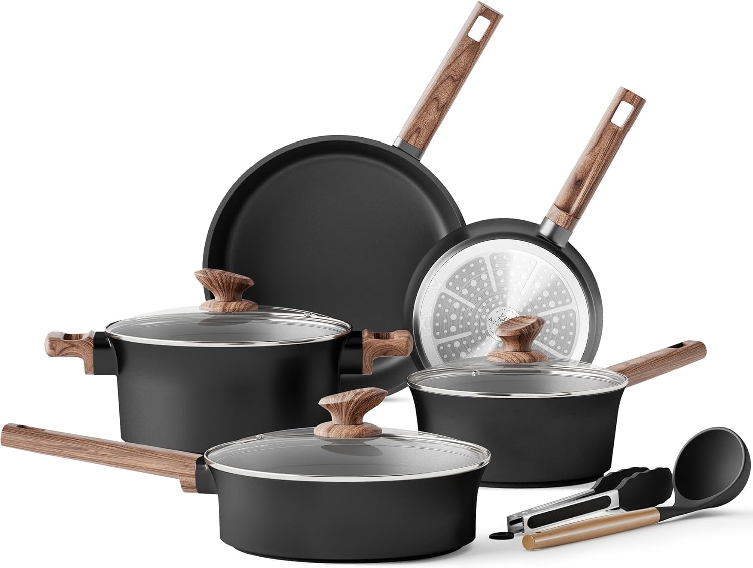 Kitchen Academy - Set Pentole e Padelle Induzione 17 pezzi, Nero - immagine 1