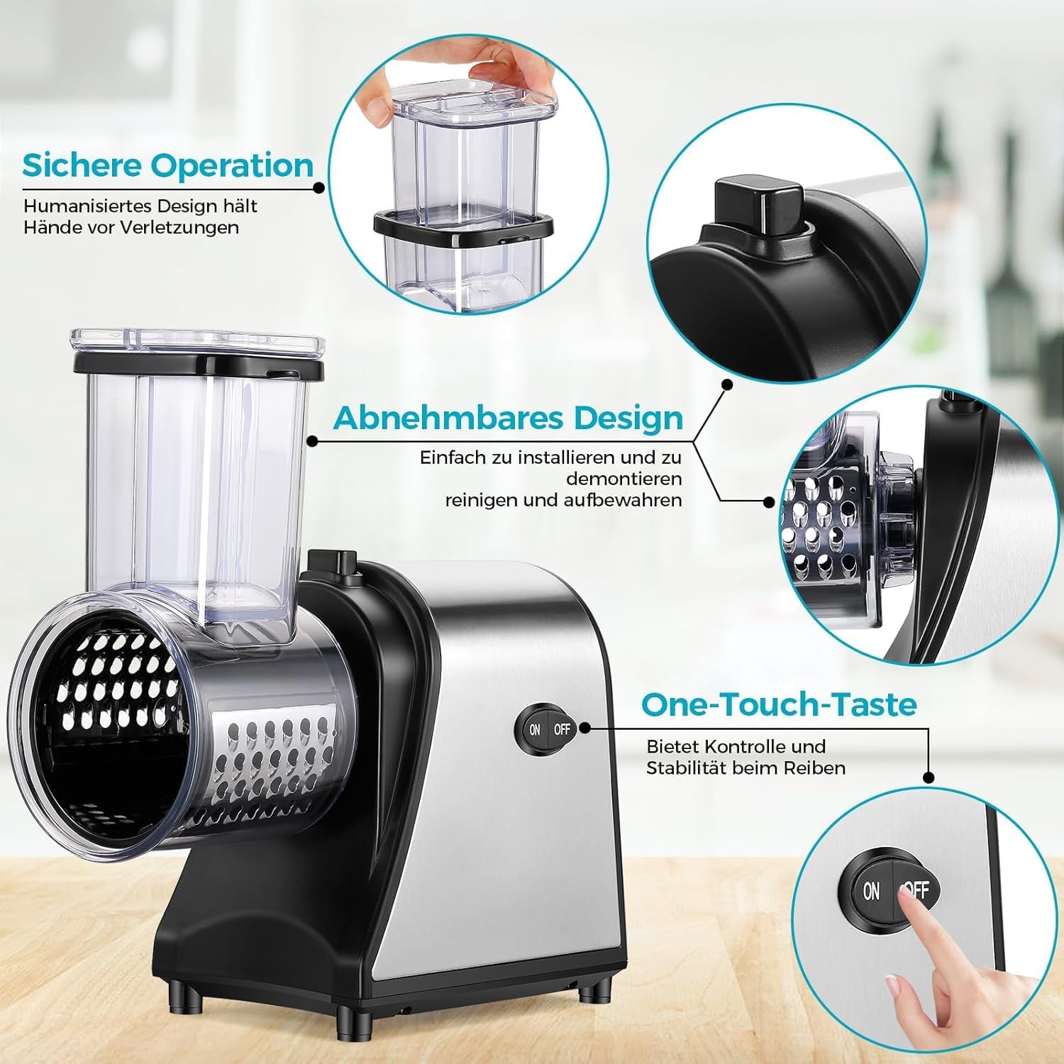 Coocheer Tagliaverdure Elettrico 250W - Acciaio Inox | Velz