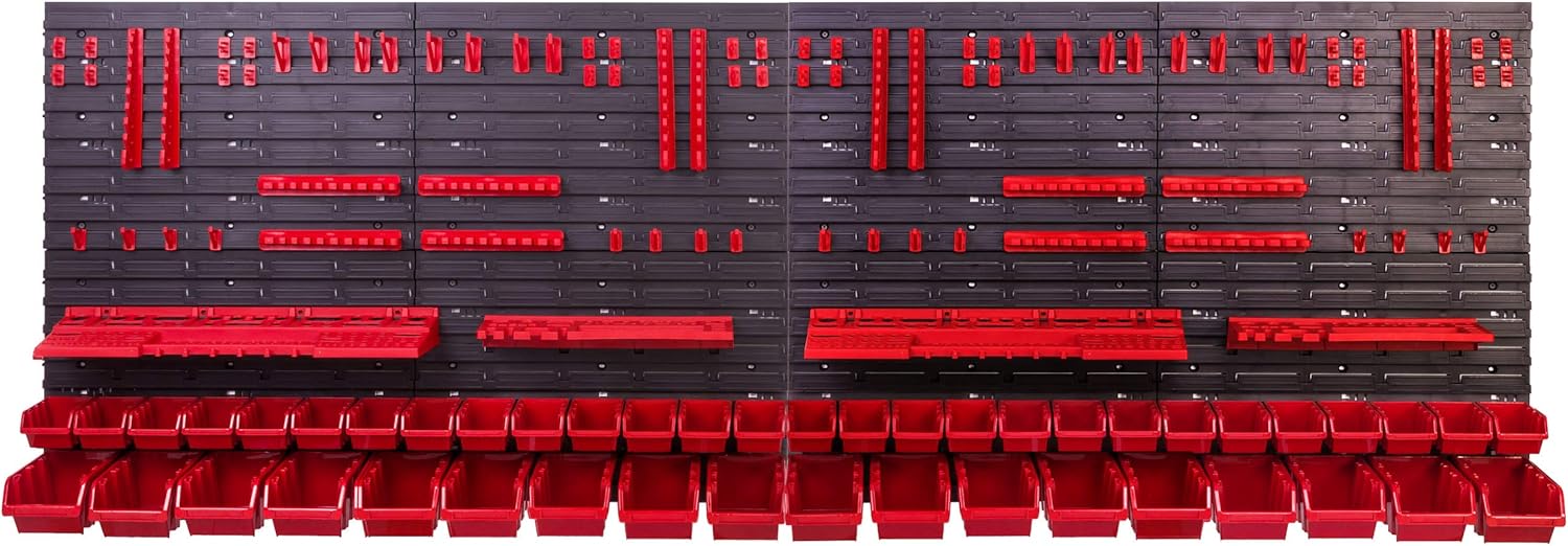 Scaffalatura da Parete 230x78 cm con 46 Scatole Impilabili - immagine 4