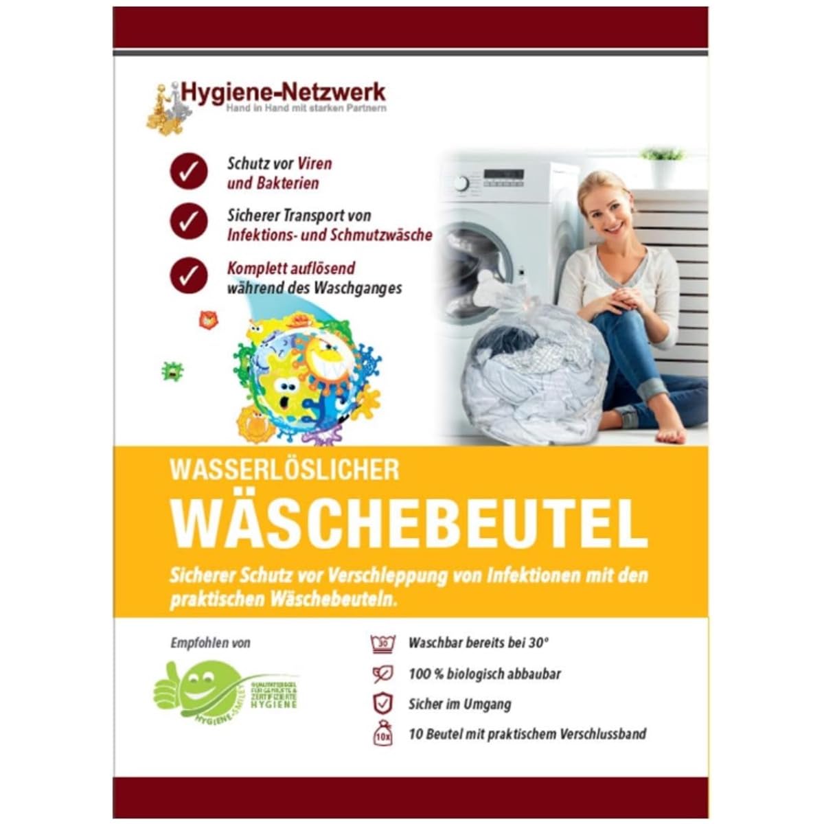 100 Sacchetti per Bucato Solubili in Acqua 40x50 cm