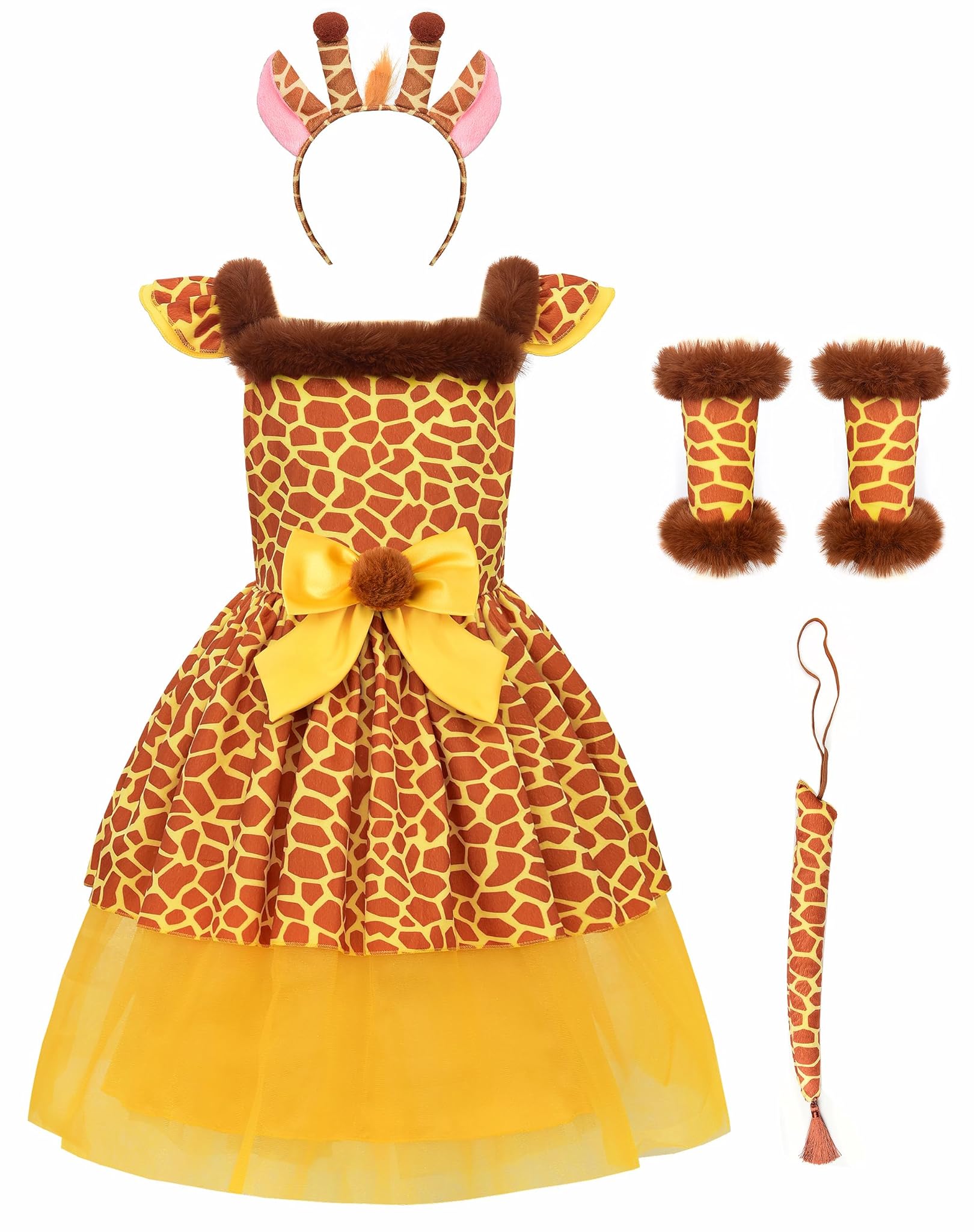ReliBeauty Costume Giraffa Bambina Vestito Carnevale Animali