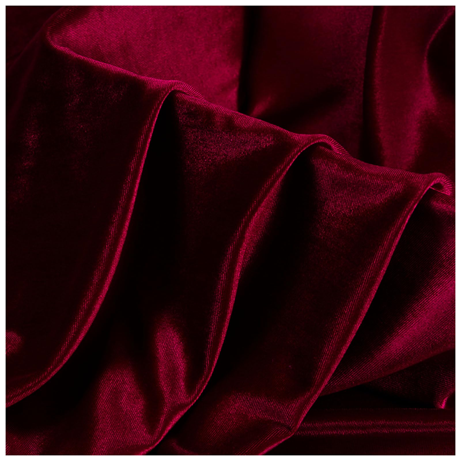 Tessuto Velluto Elasticizzato 155cm Larghezza, Rosso Vino