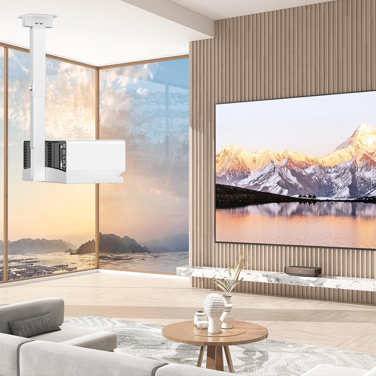 Supporto Proiettore Soffitto e Parete con Vassoio - immagine 2