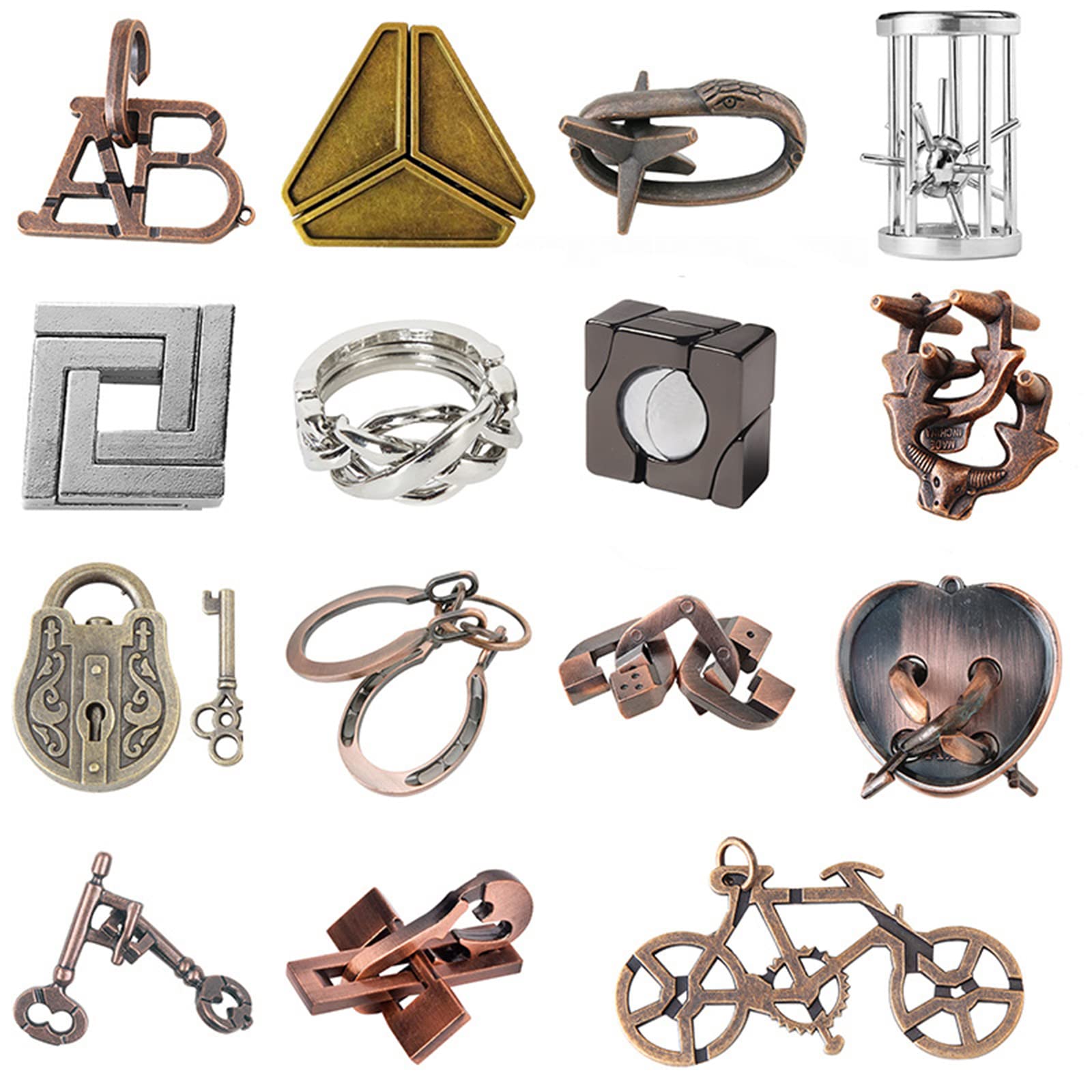 Holzsammlung 15pcs Rompicapo Metallo IQ Puzzle