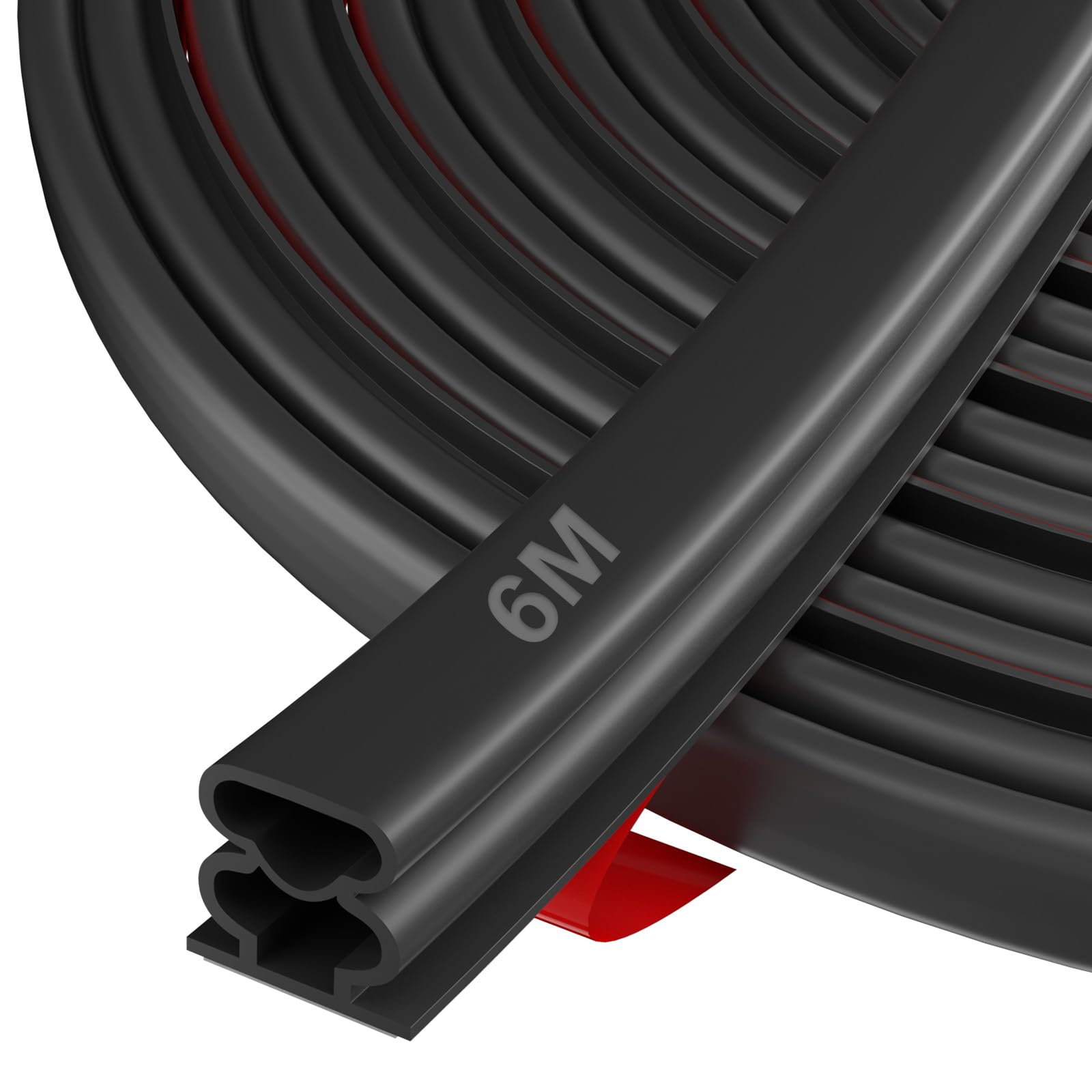 Guarnizione Adesiva per Finestre e Porte 6m, Nero