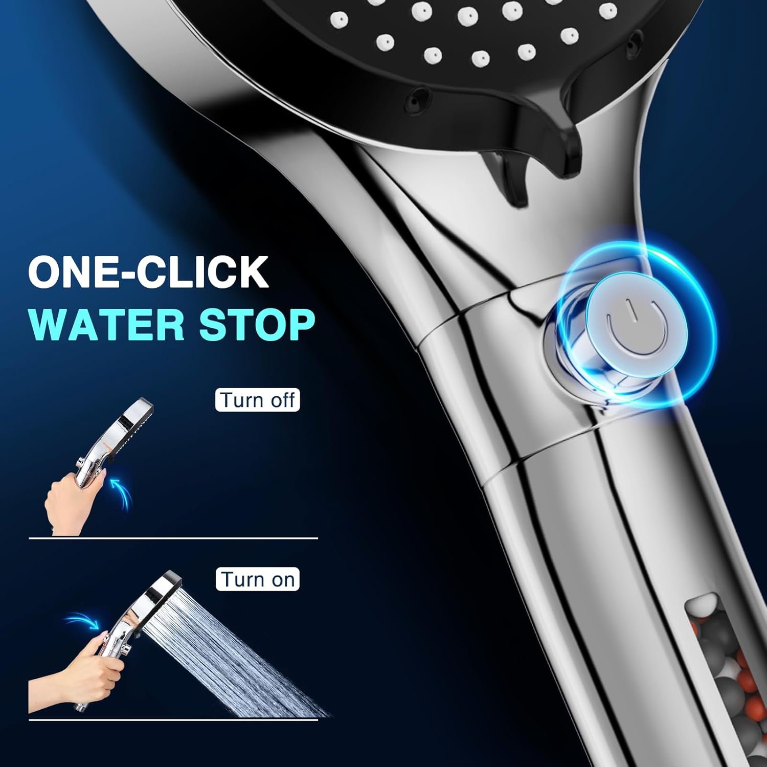 Diboniur Soffione Doccia con 6 Modalità Spray - immagine 5