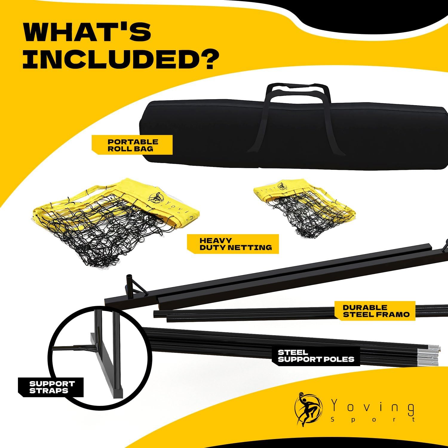 Yoving Rete da pallavolo 2,4m x 3,4m - immagine 3