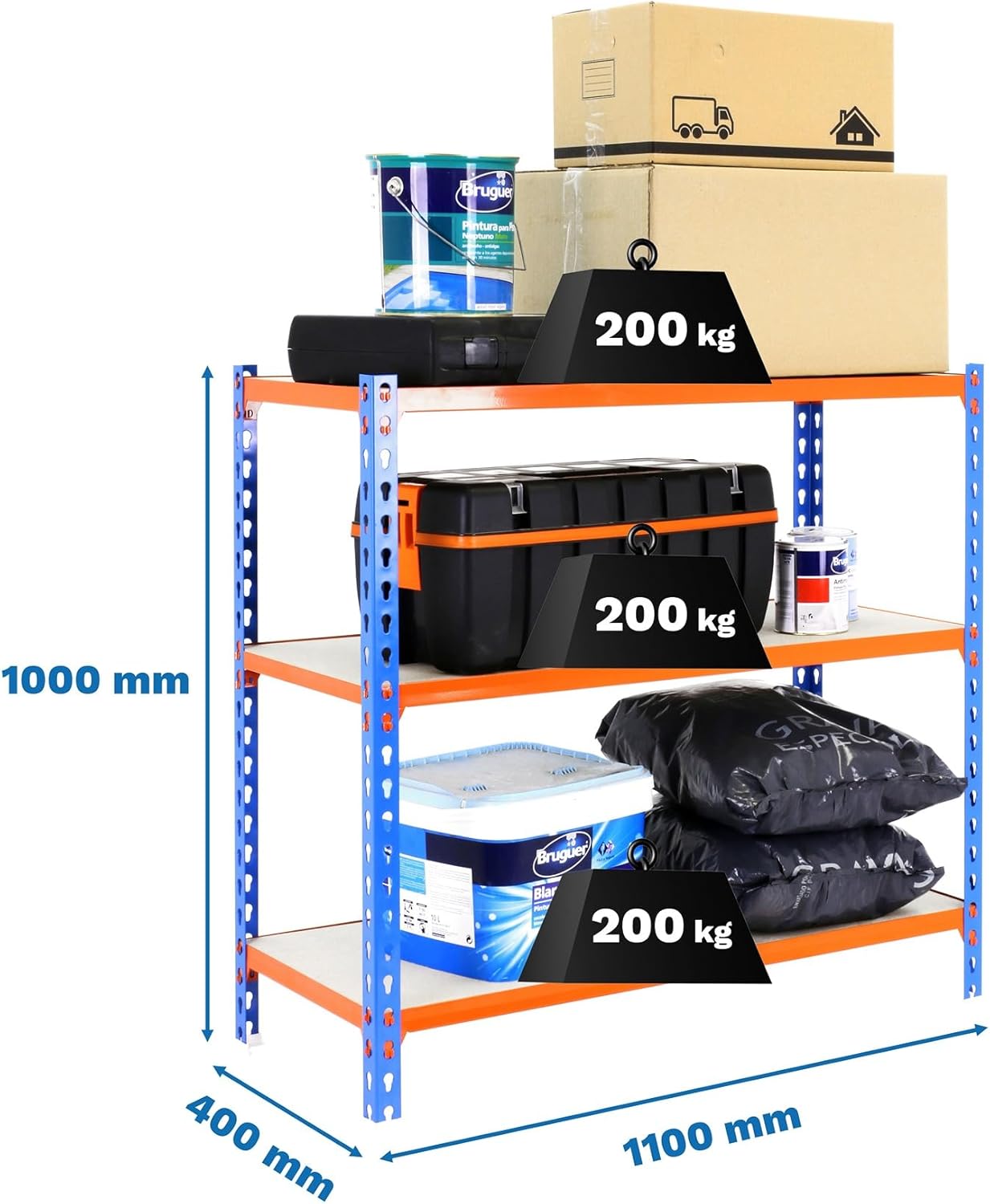 Simon Rack Étagère Rangement 3 Niveaux Maderclick - immagine 3