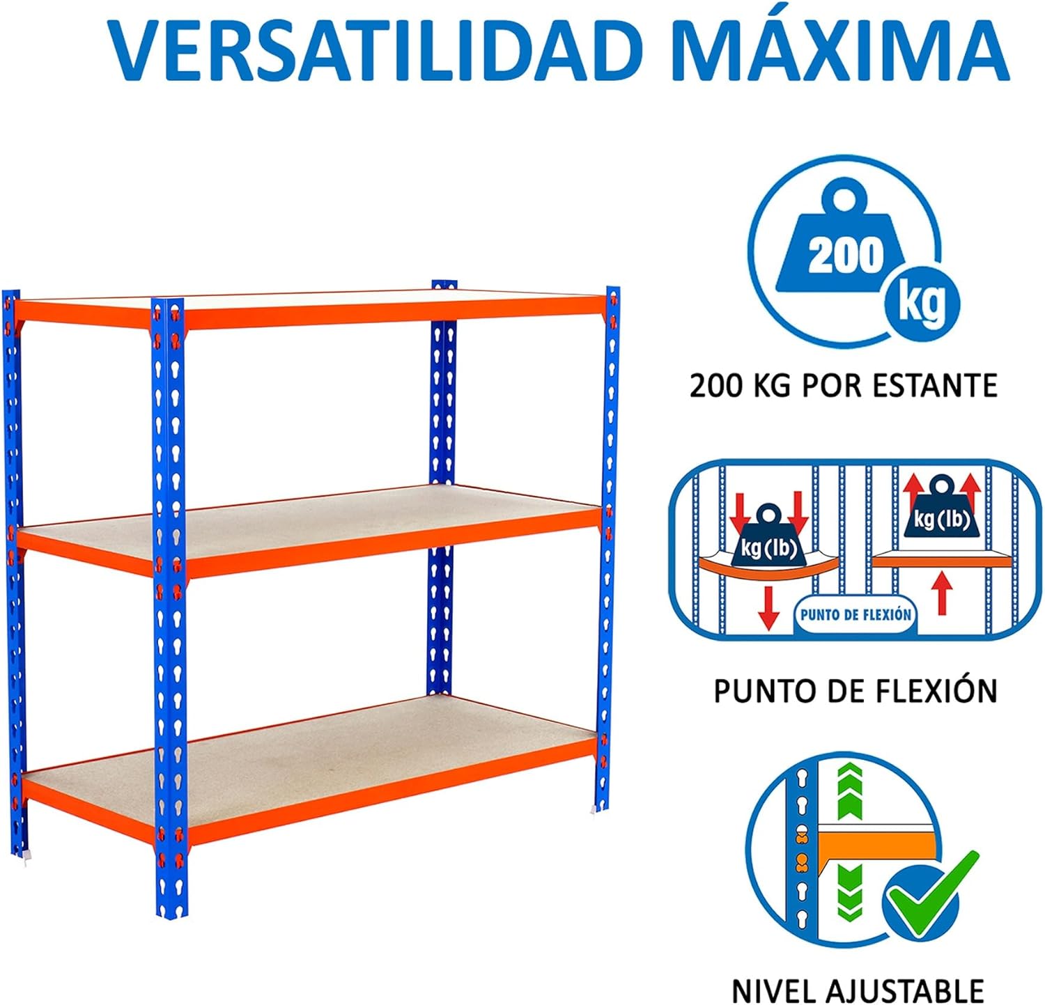 Simon Rack Étagère Rangement 3 Niveaux Maderclick - immagine 4