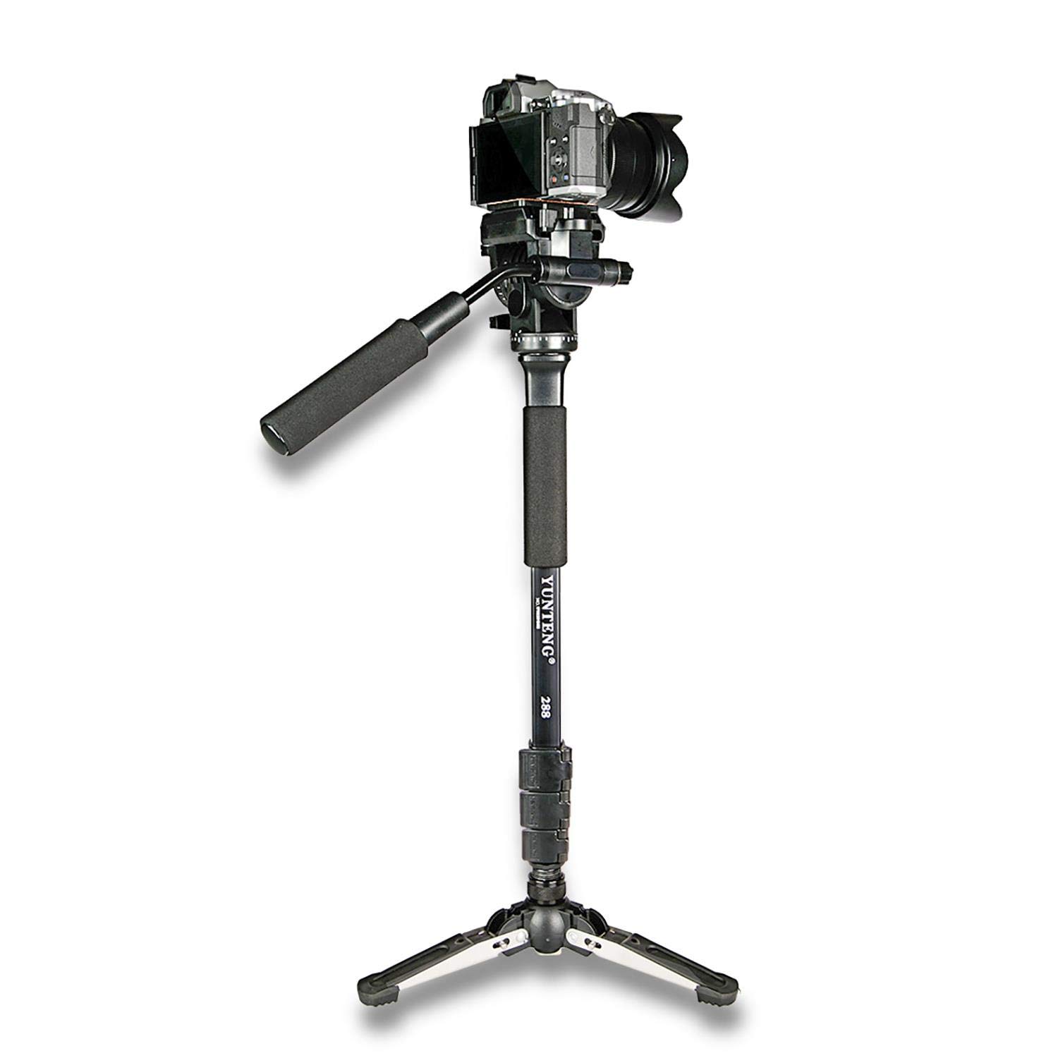 Yunteng VCT-288 - Monopiede per fotografia & video con base rotante
