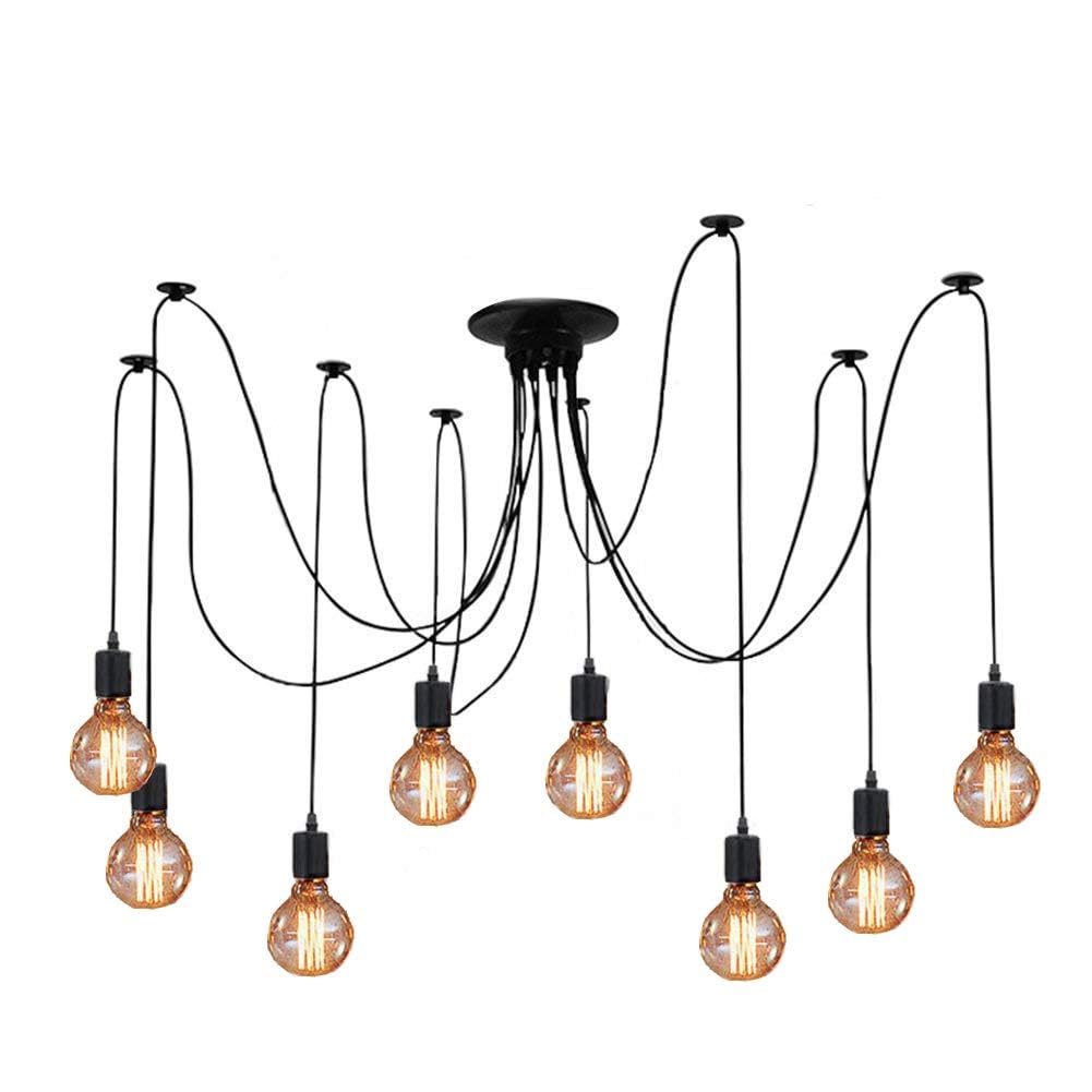 Lampada a sospensione a ragno 8 bracci, stile antico