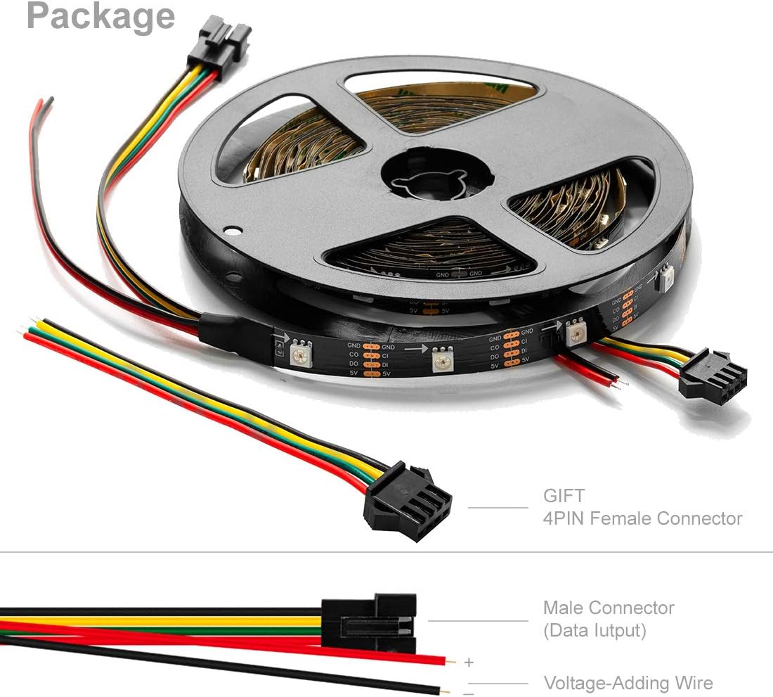 Btf-lighting SK9822 Striscia LED 5m 30 Pixels/m - immagine 5