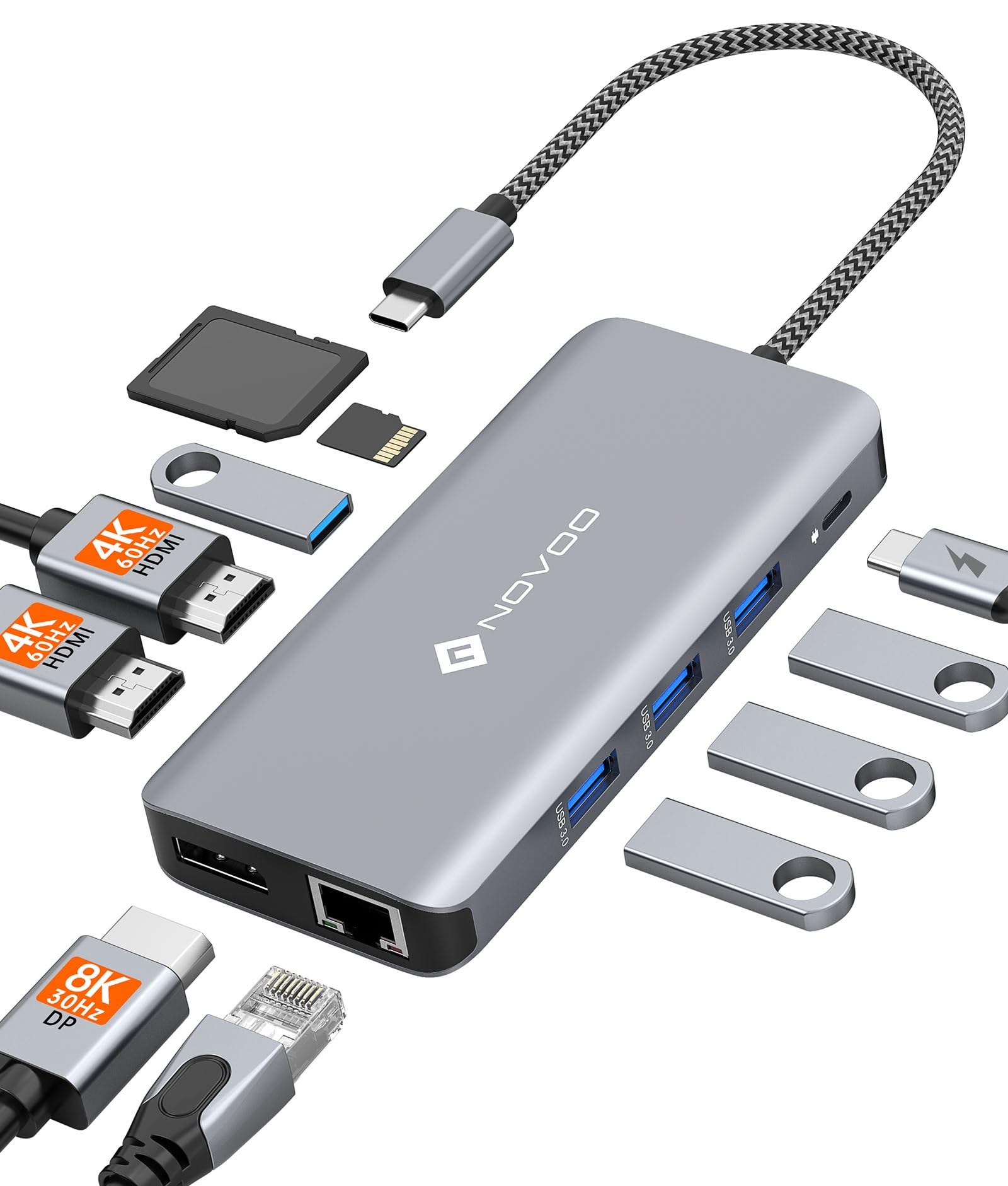 Novoo Docking Station USB-C 11 in 1 Triplo Display