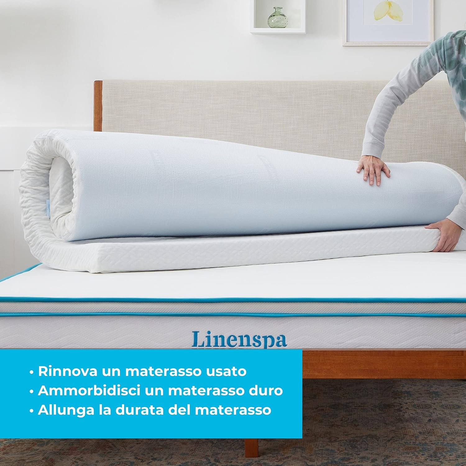Linenspa Topper Singolo Memory Foam Gel 7cm - immagine 4