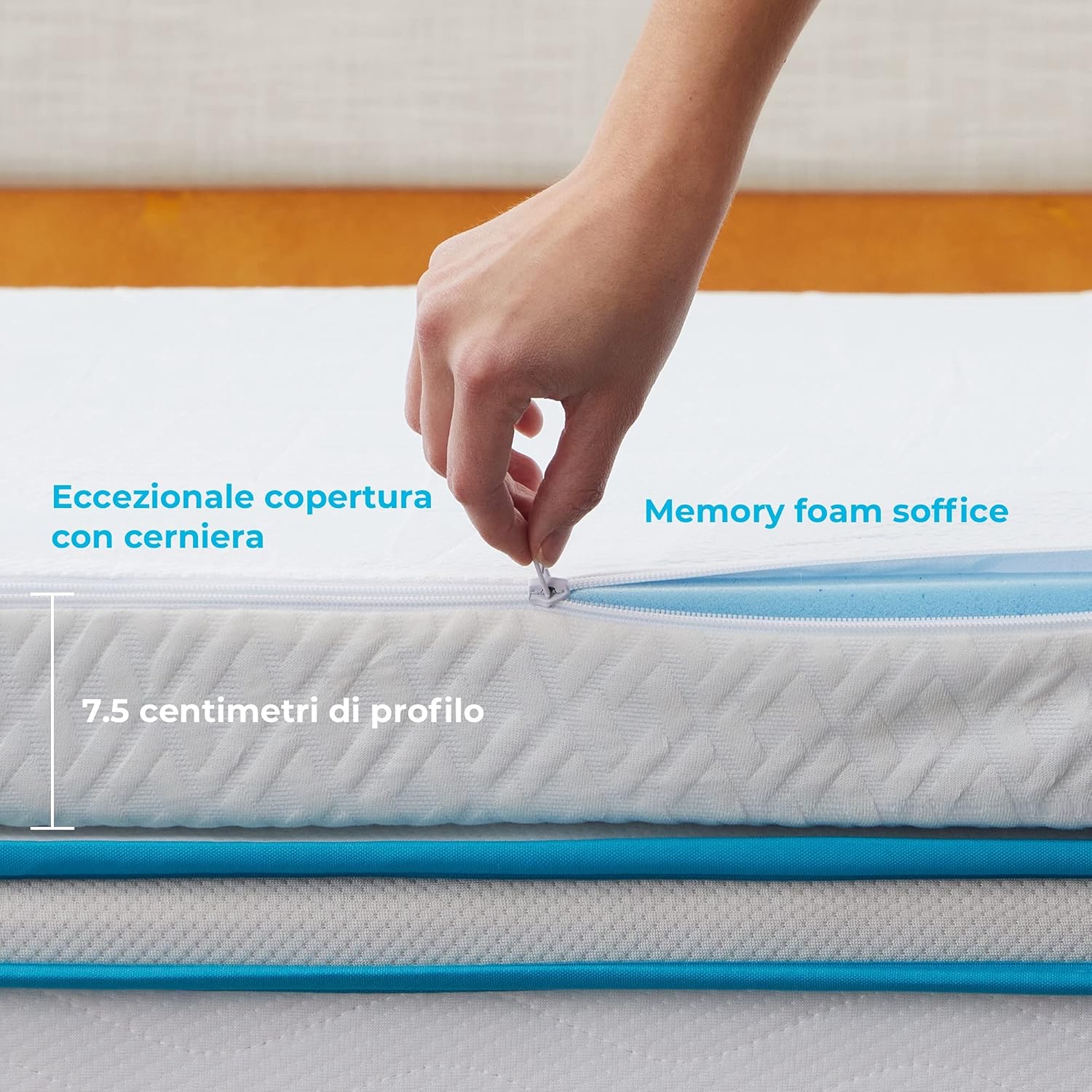 Linenspa Topper Singolo Memory Foam Gel 7cm - immagine 5