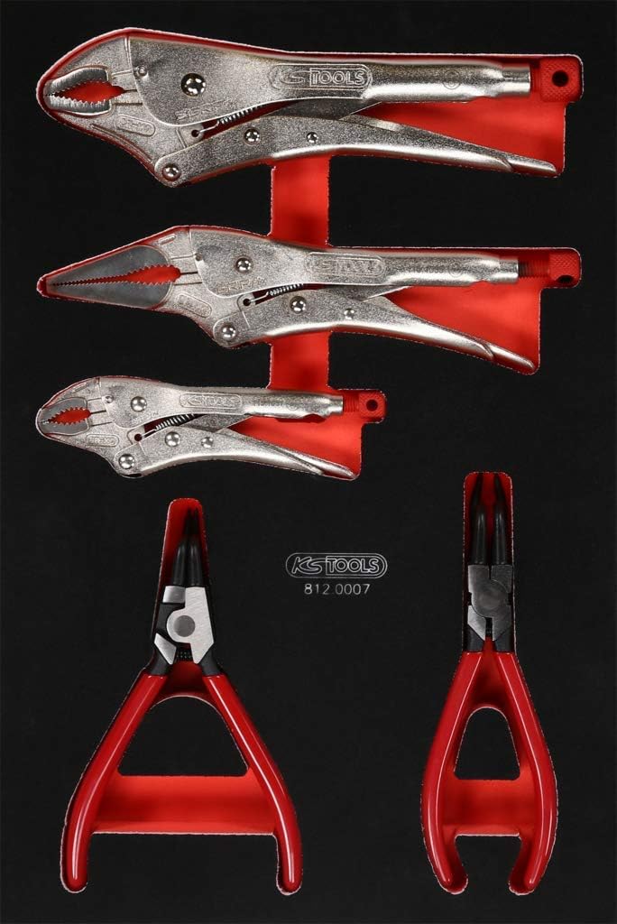 KS Tools 812.0007 Serie di pinze nell'inserto in schiuma, 7 pz
