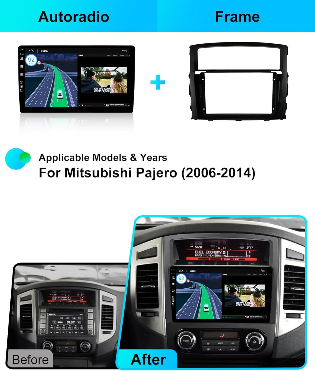 BXLIYER Autoradio Android 14 6G+128G 9" IPS 2 Din - immagine 2