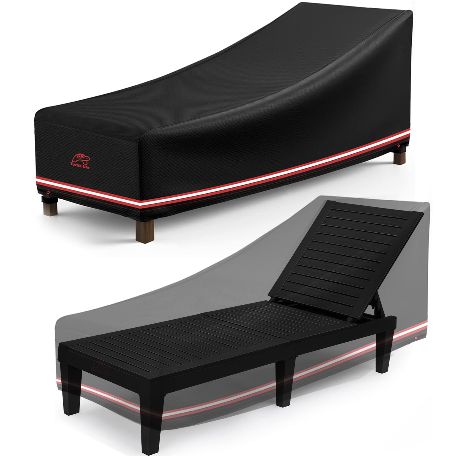 Turtle Life Copertura per Sdraio da Giardino 210x82x82cm