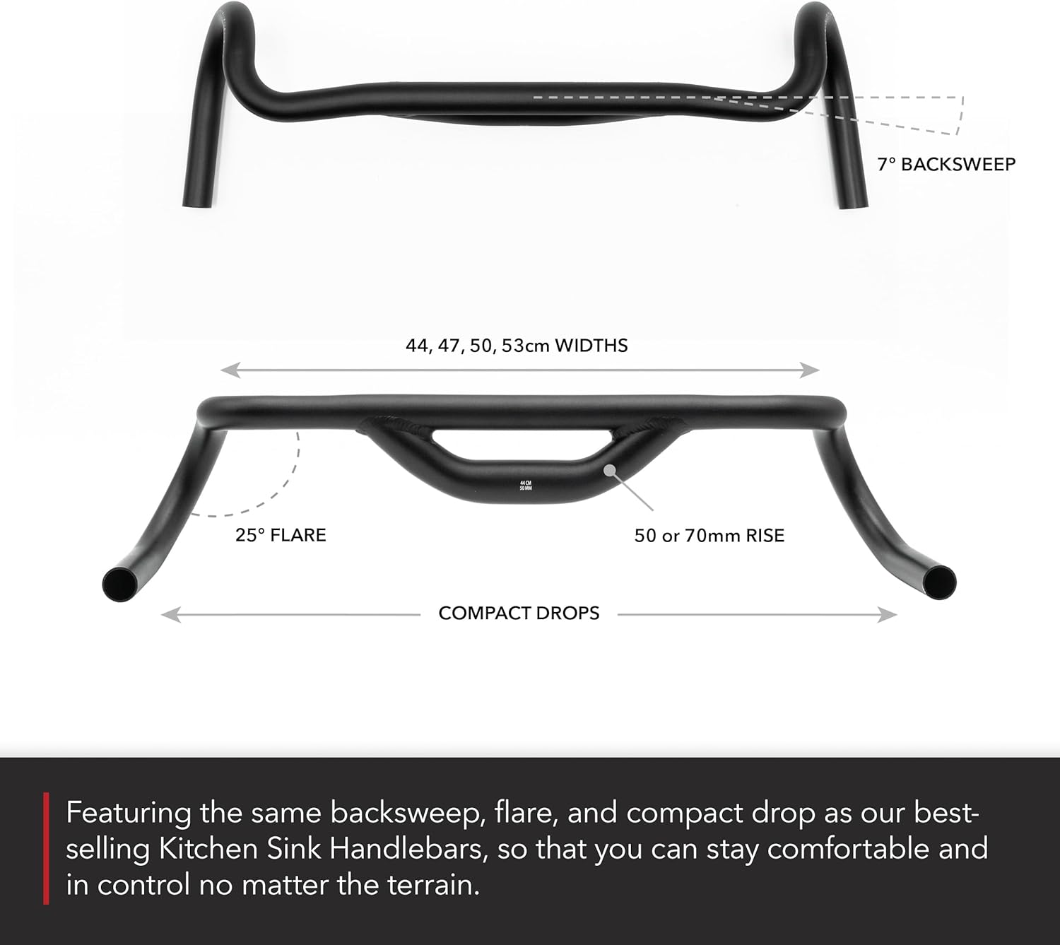 REDSHIFT Top Shelf Handlebar - 44cm Width, 50mm Rise - immagine 3