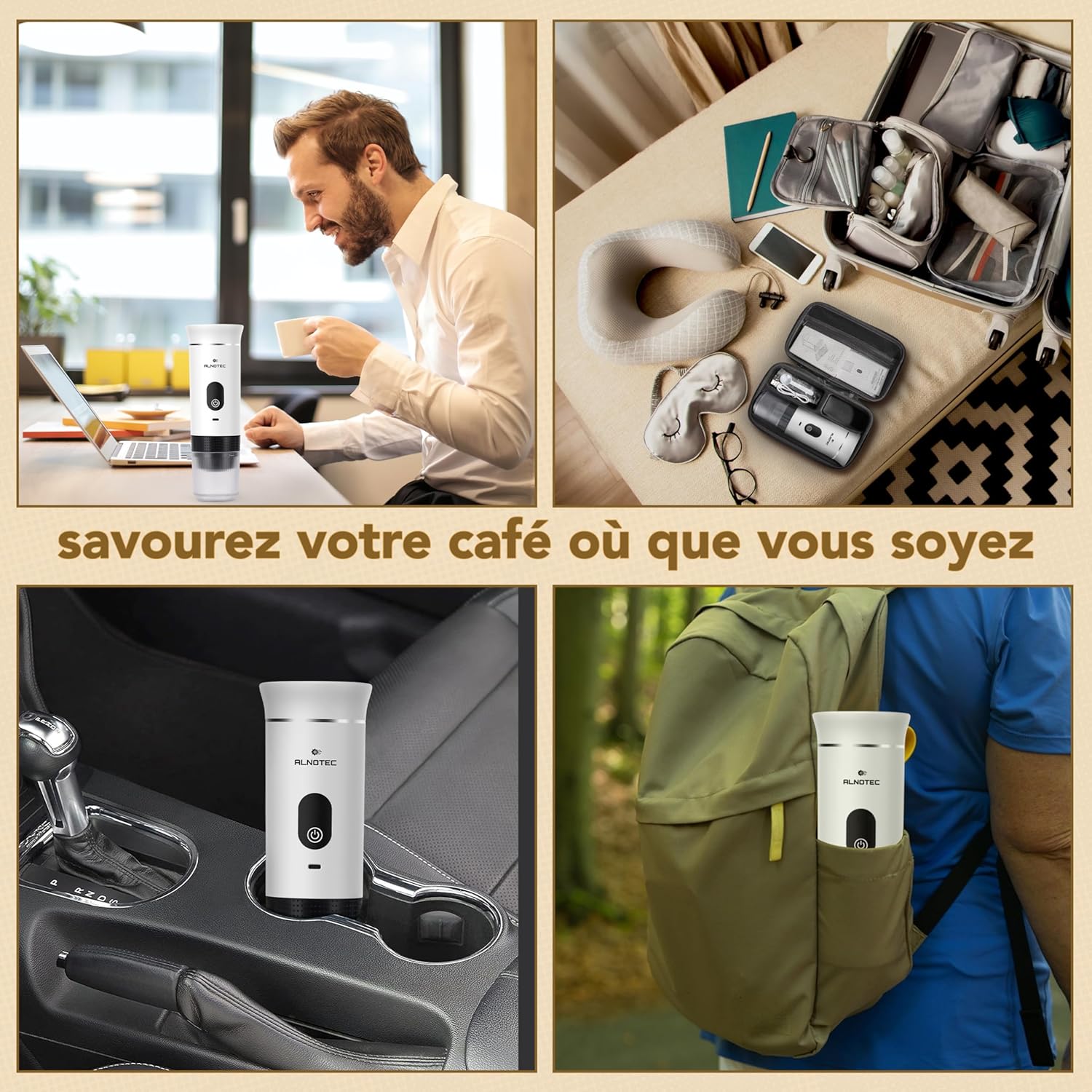 Caffettiera Espresso Portatile 80ml, Bianca - immagine 6