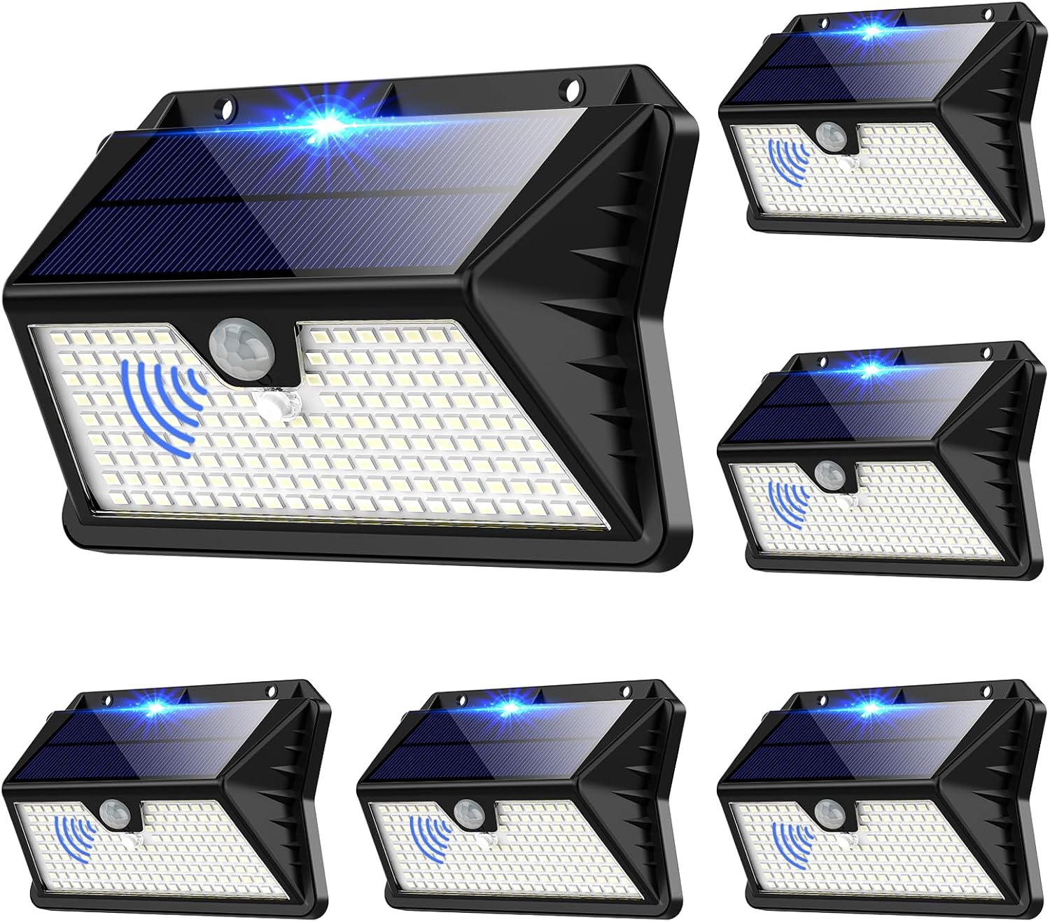 Faro LED Esterno con Pannello Solare 6 Pezzi - immagine 1