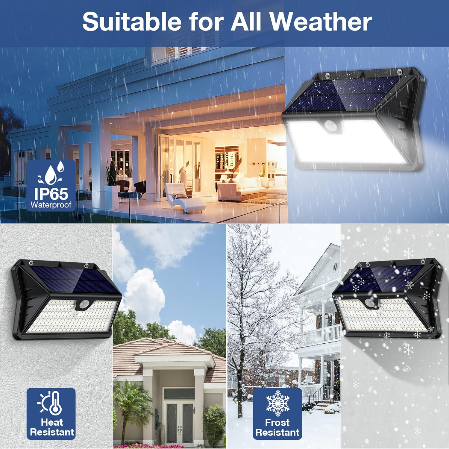 Faro LED Esterno con Pannello Solare 6 Pezzi - immagine 4