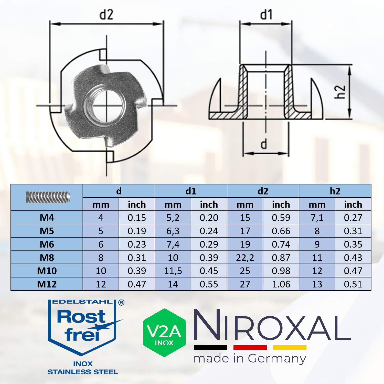 Dadi a Percussione M12 in Acciaio Inox, 200 Pezzi - immagine 2