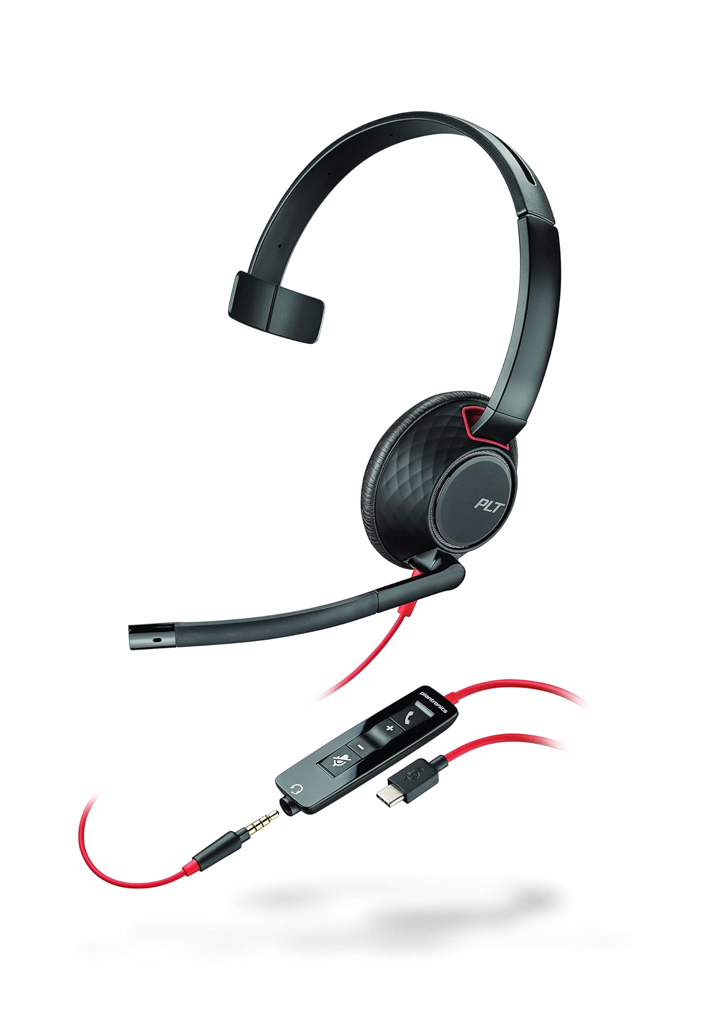 Plantronics Blackwire C5210 - Cuffie monaurali con USB-C e jack da 3,5 mm