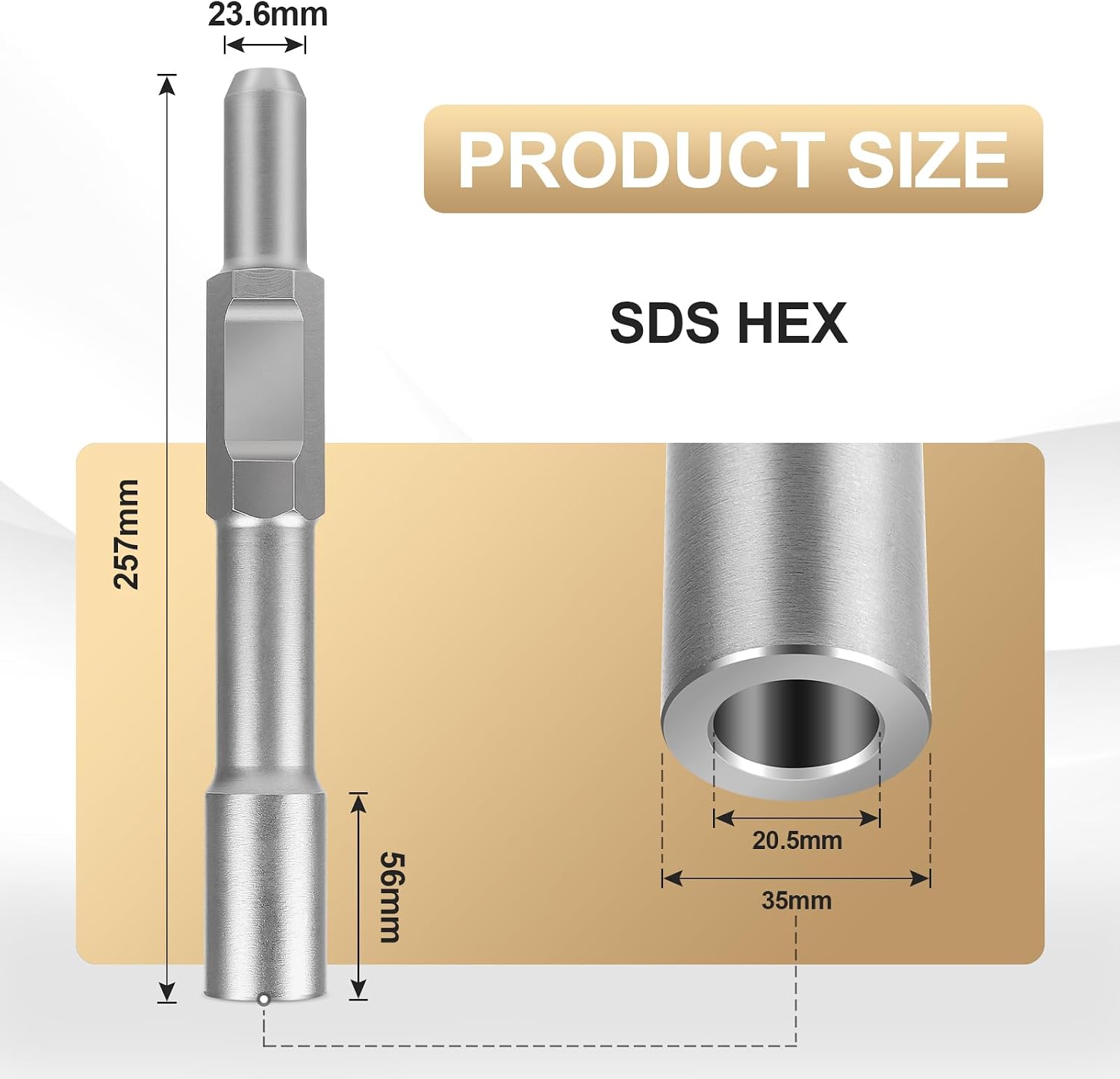 CPROSP Bouterolle d'Enfoncement SDS-HEX, Ø Interno 20,5 mm x Ø Esterno ...