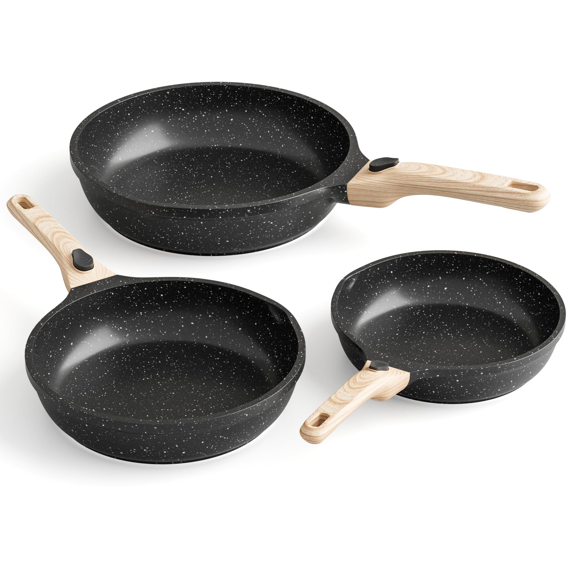 Riovarm Set Padelle Induzione Antiaderenti con Manici Staccabili