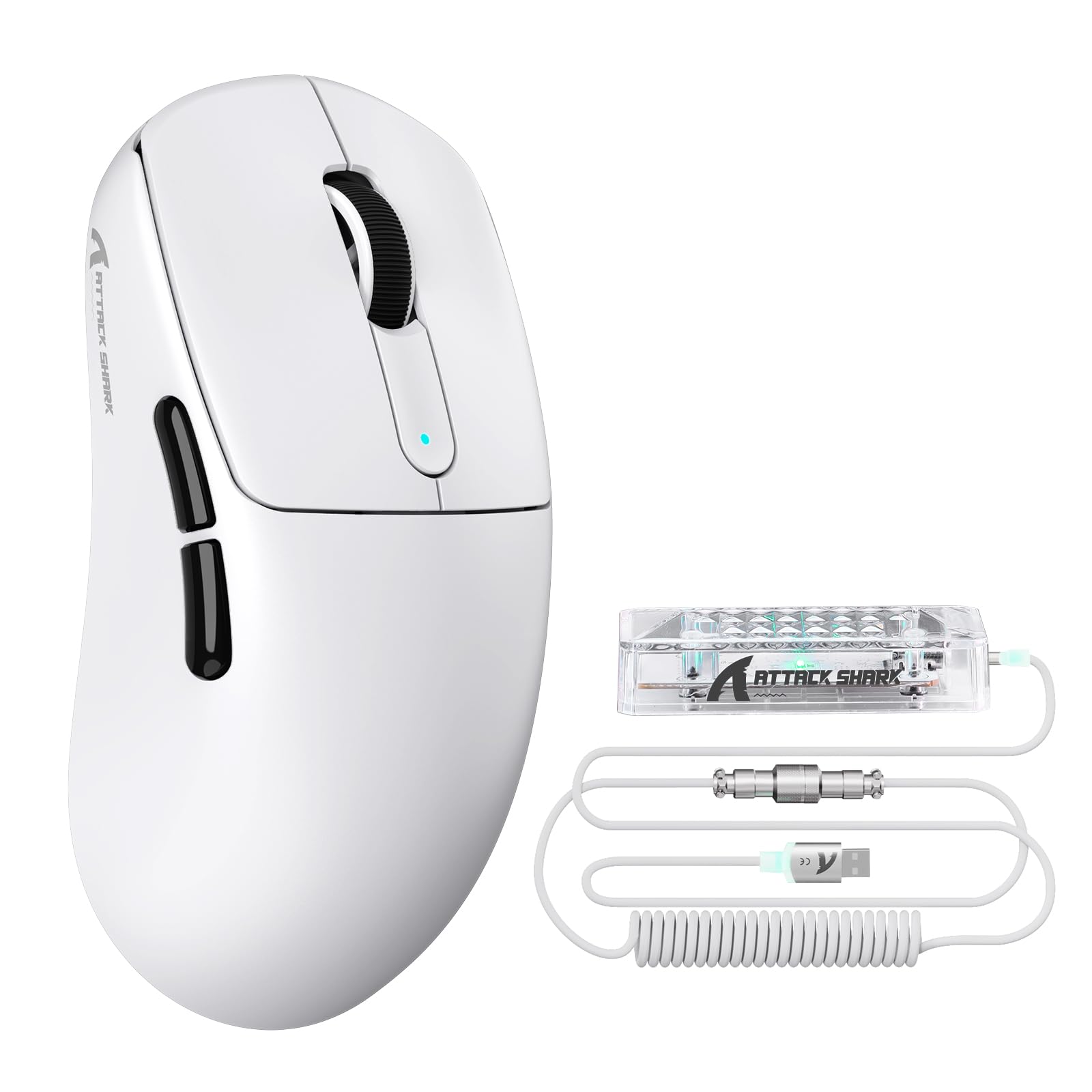 Attack Shark V5 Mouse Gaming Wireless 8KHz 53G, Bianco