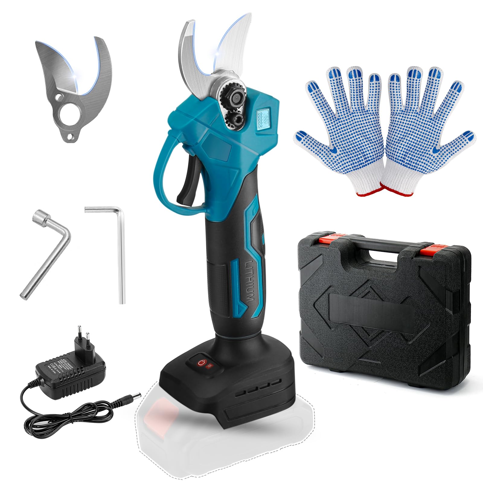 Forbici Potatura Elettriche Professionali 30mm, Blu