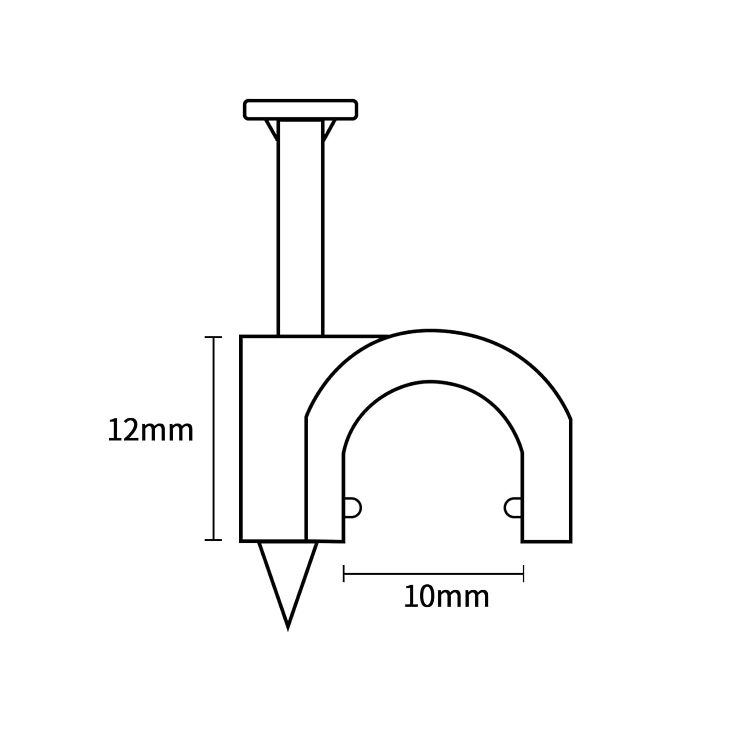 Fermacavi Rotondi da Parete 10mm, 100 Pezzi - immagine 2