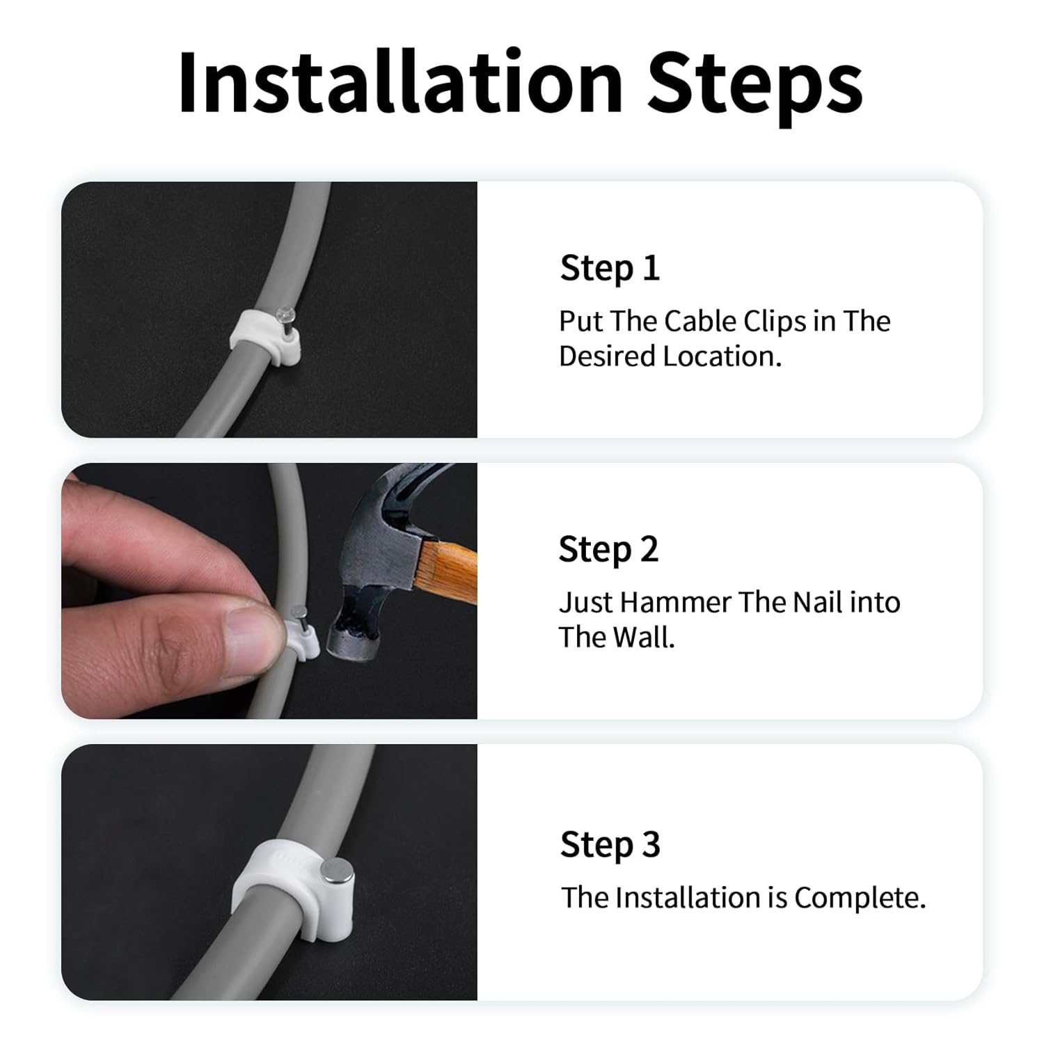 Fermacavi Rotondi da Parete 10mm, 100 Pezzi - immagine 3