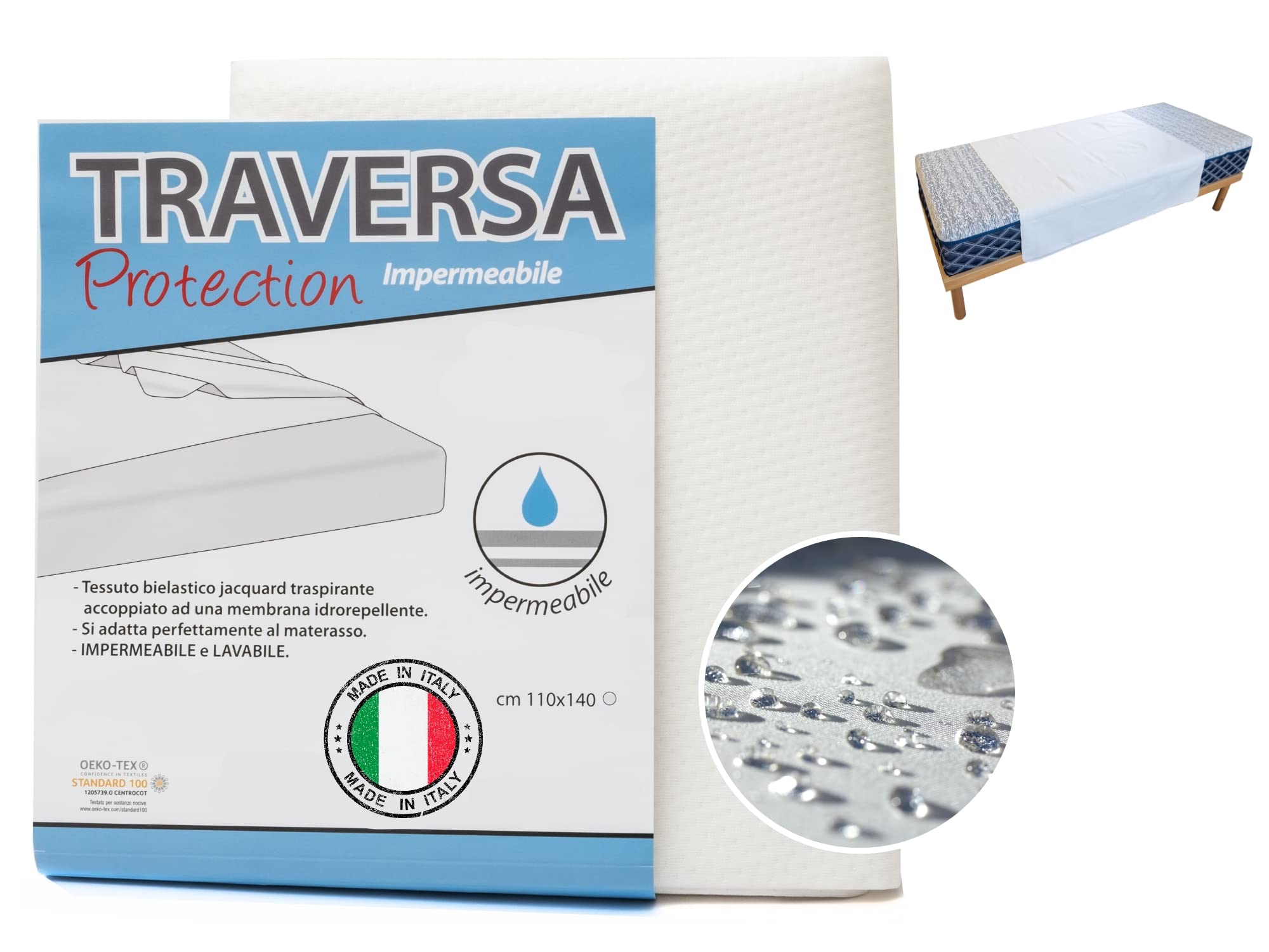 Traversa Impermeabile Letto Singolo 110x140 Cm