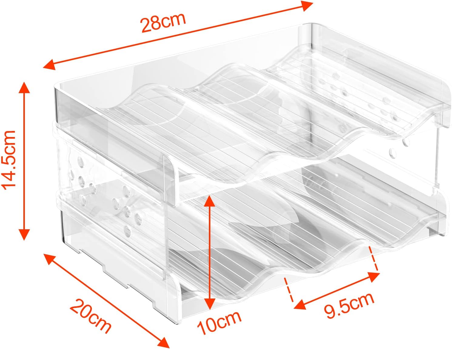Relota Set 2 Portabottiglie in Plastica Impilabile - immagine 2