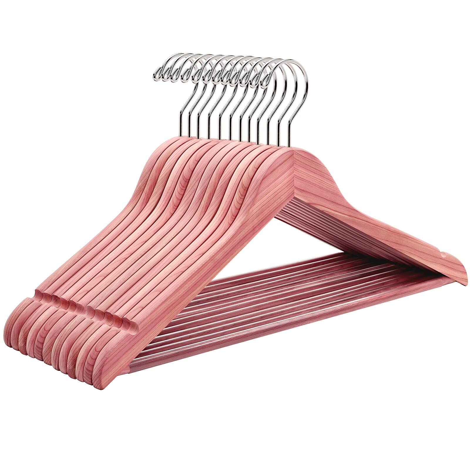 Amber Home 10 Grucce Appendiabiti in Legno Cedro Naturale