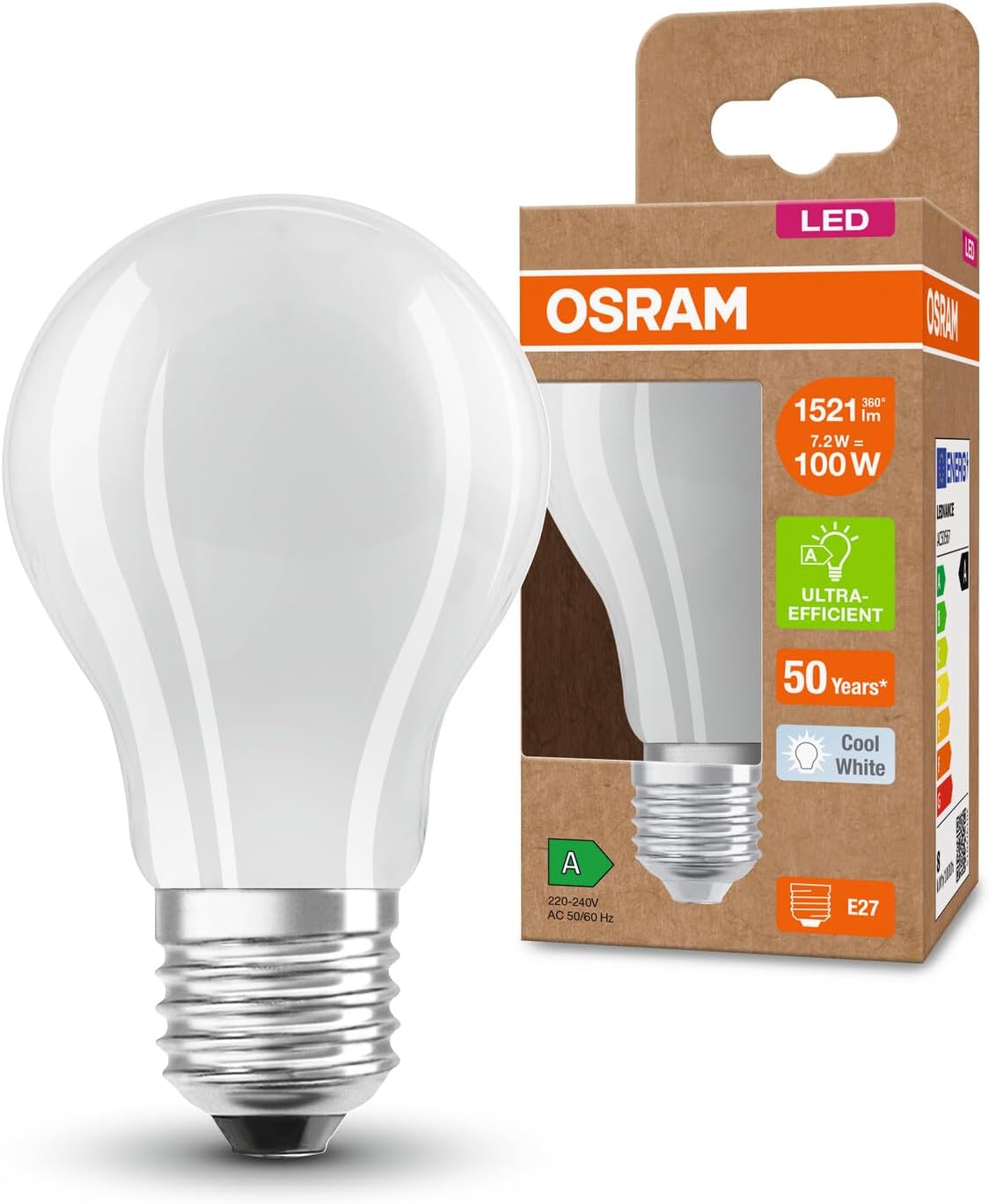 Osram Lampada LED SUPERSTAR+ CLASSIC A GL FR 100 E27 (6 pz)