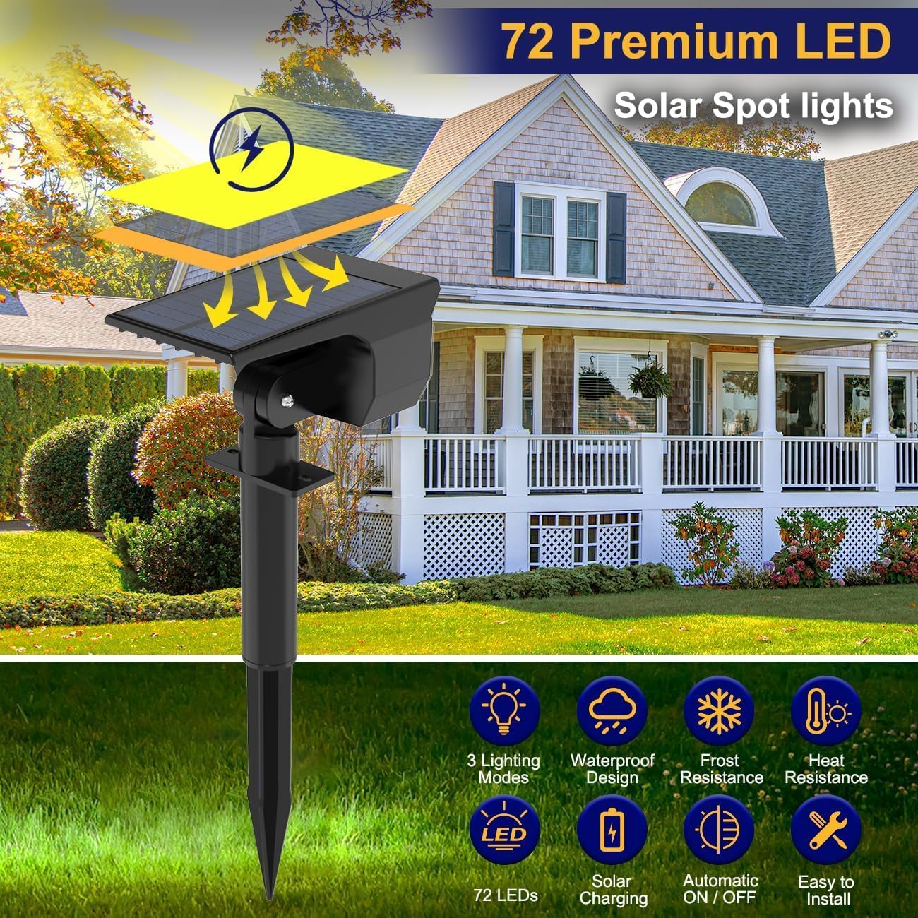 Luci Solari da Giardino 72 LED - 8 Pezzi - immagine 6