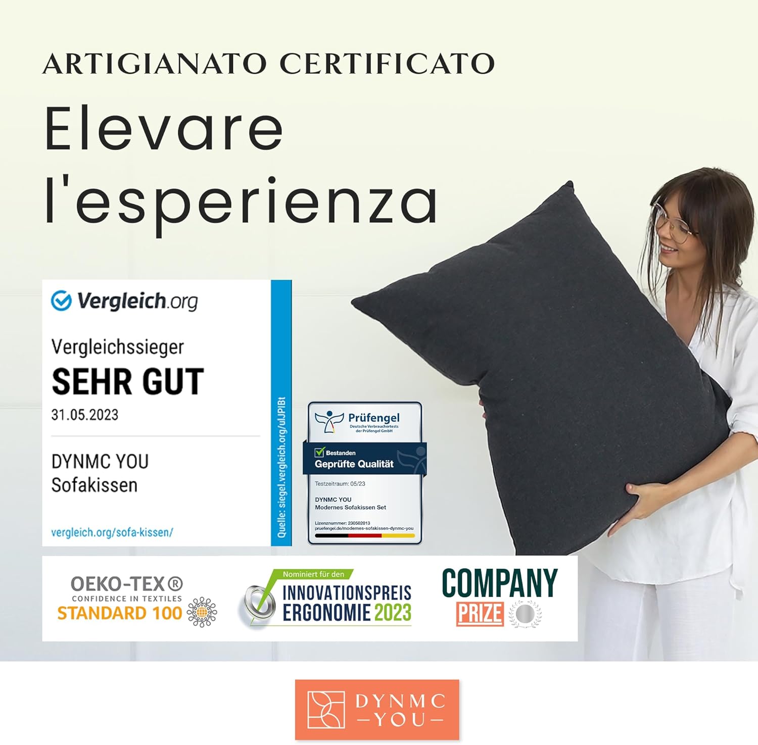 Dynmc You Set Cuscini Divano Grande 60x80, Cotone - immagine 6