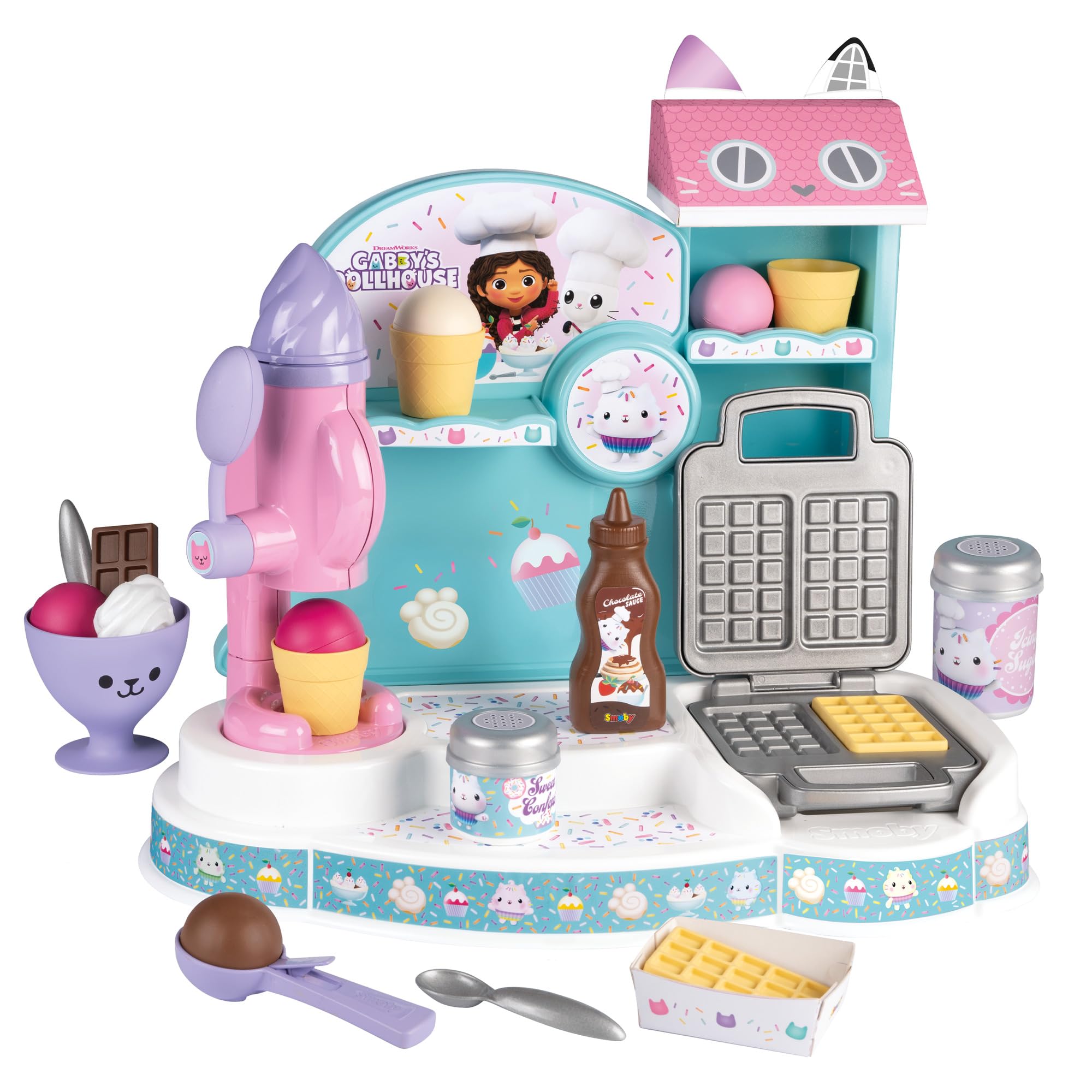 Smoby - La gelateria di Gabby, 7600350409, +3 anni, 20 accessori